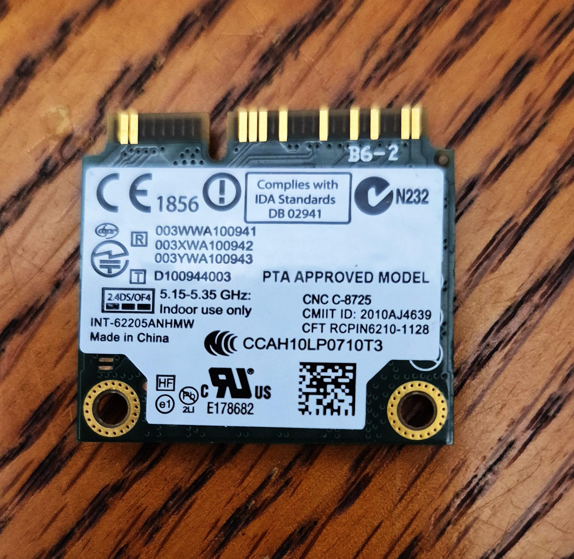 Intel Advanced-N 6205 Wireless WiFi 802.11 a/b/g/n PCI Card (A01) X9JDY