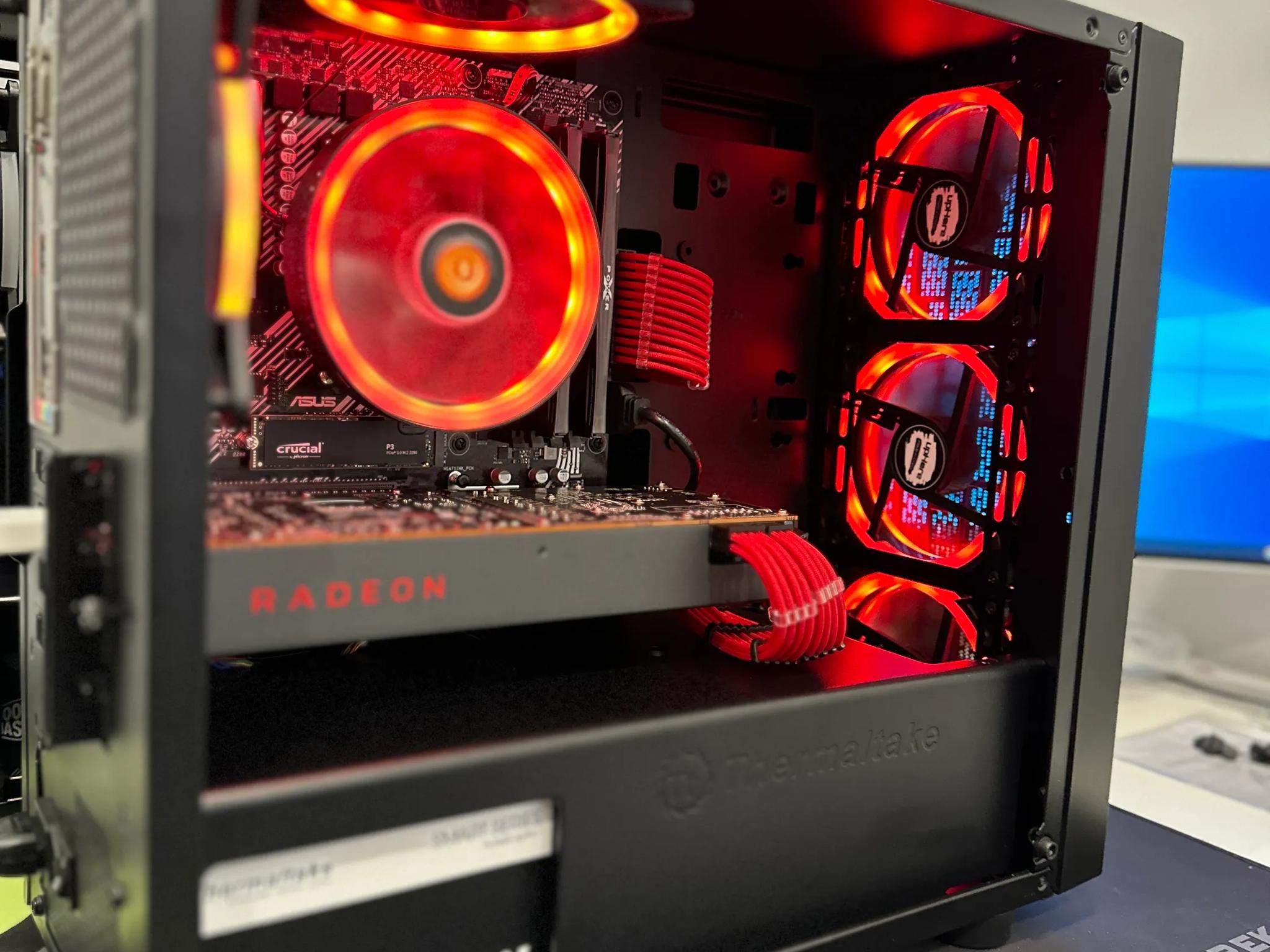 🛑🩸Red Team☄️🔴||Gaming PC-Ryzen 5 5500 6-Core -AMD RX 5700XT 8GB-500GB  SSD Drive-16GB DDR4 RAM