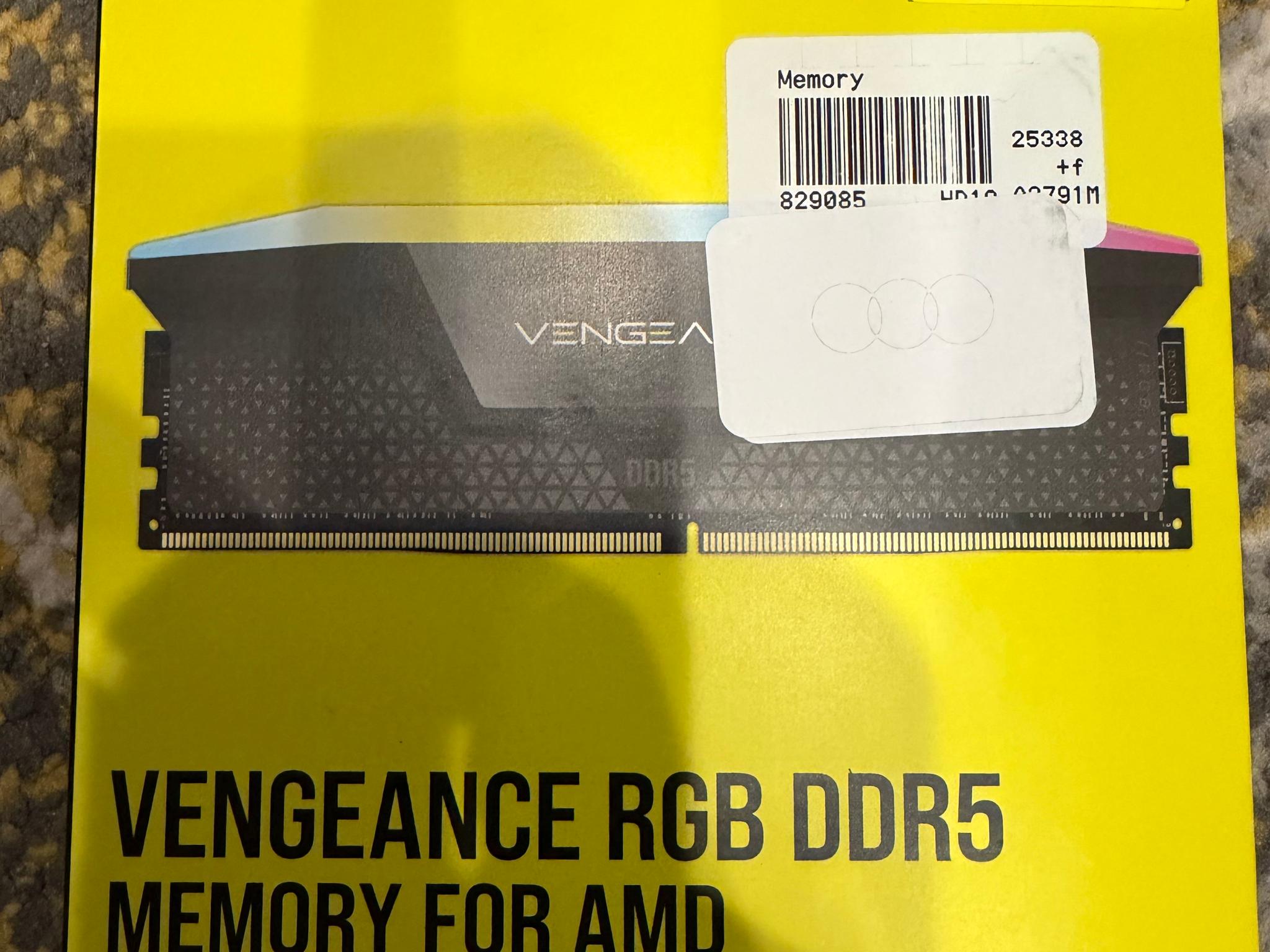 Corsair VENGEANCE RGB 64GB (2 x 32GB) DDR5-6000 PC5-48000 CL30 Dual Channel Desktop Memory Gray Kit