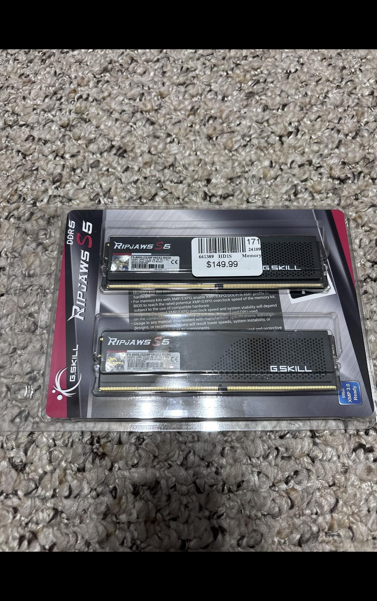 G Skill Ripjaws S5 DDR5-6000 CL32-38-38-96