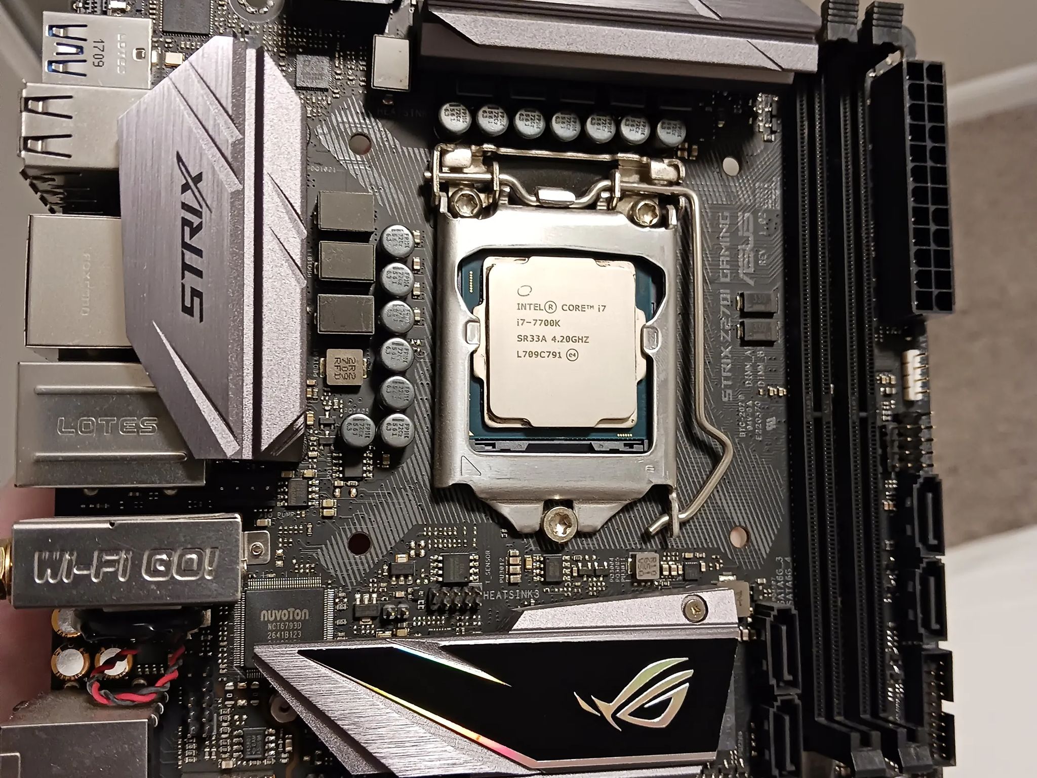 Intel Core i7-7700k with Asus Z270i mITX mobo