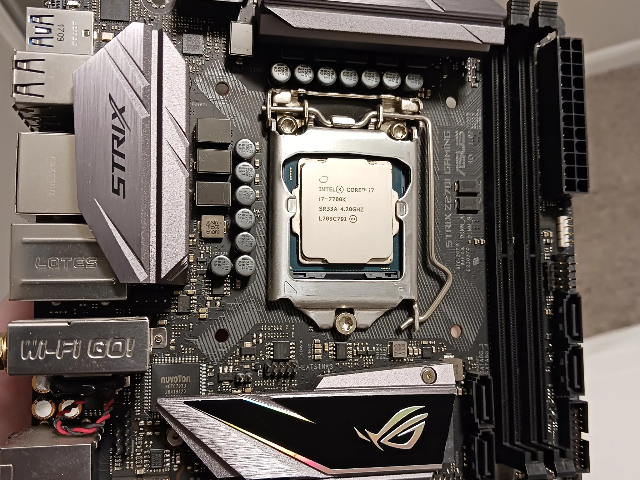 Intel Core i7-7700k with Asus Z270i mITX mobo