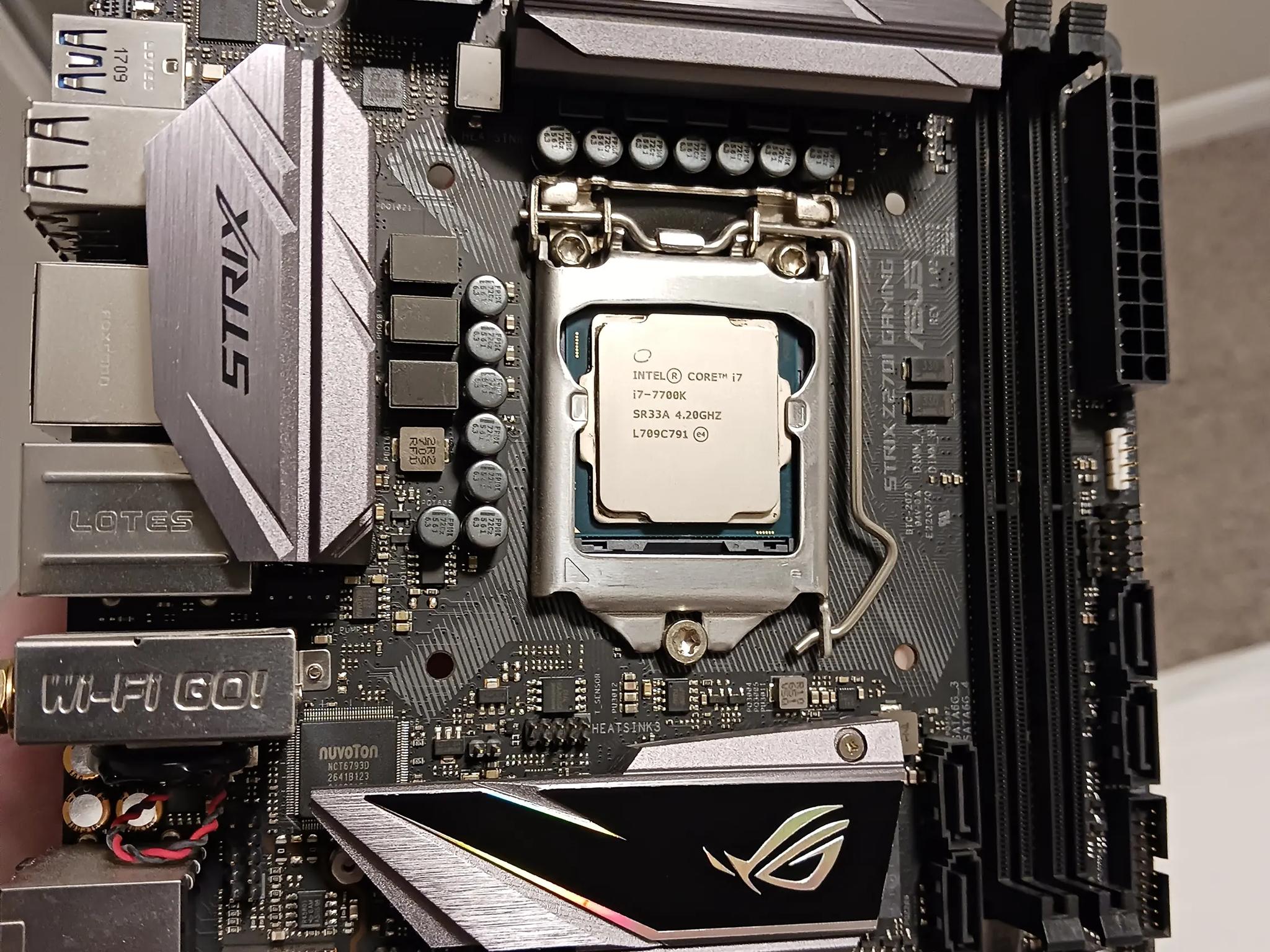 Intel Core i7-7700k with Asus Z270i mITX mobo
