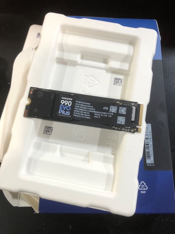 SAMSUNG 990 EVO Plus SSD 4TB PCIe Gen 4x4 | Gen 5x2 M.2 2280 Speeds Up-to 7,250 MB/s NVME High Cap
