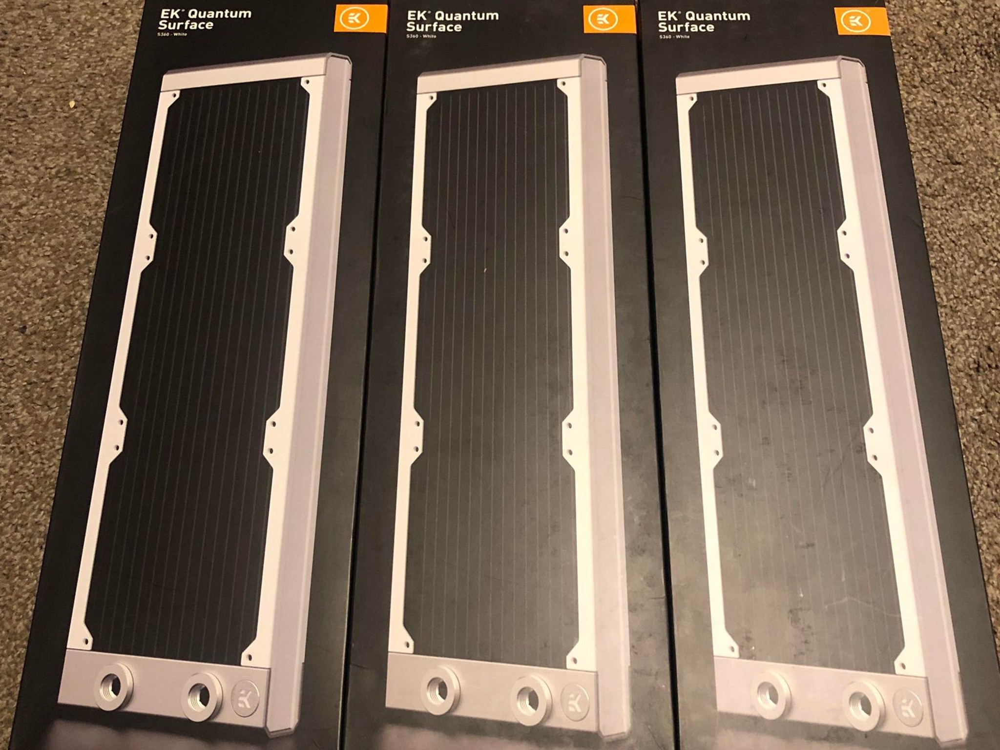 x3 EK Quantum Surface S360 White Radiators lot