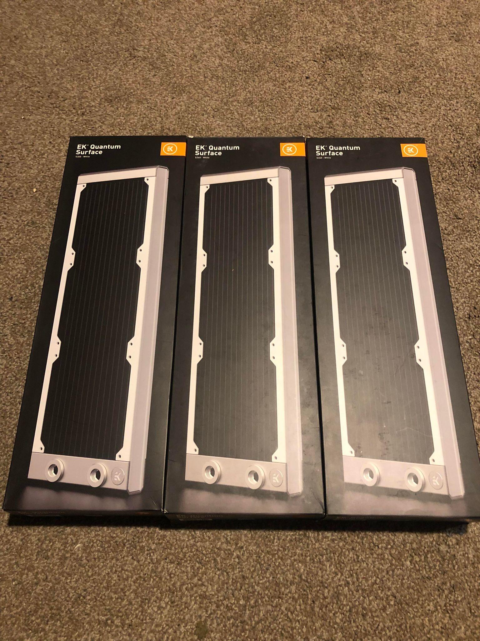 x3 EK Quantum Surface S360 White Radiators lot