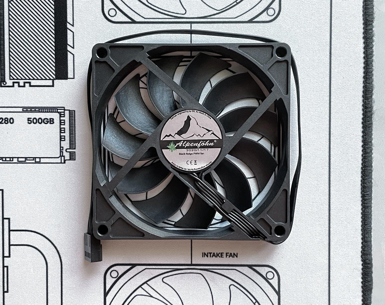 Alpenföhn Black Ridge 92mm Slim Stock PWM Fan - Black