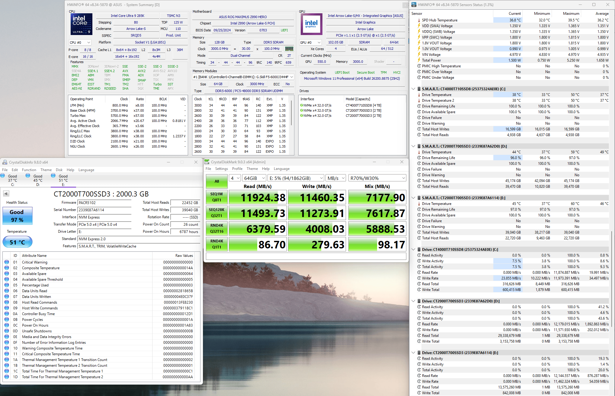 Crucial T700 2TB PCIe Gen5 NVMe SSD – Windows 11 Pro Preinstalled + NEW Retail License