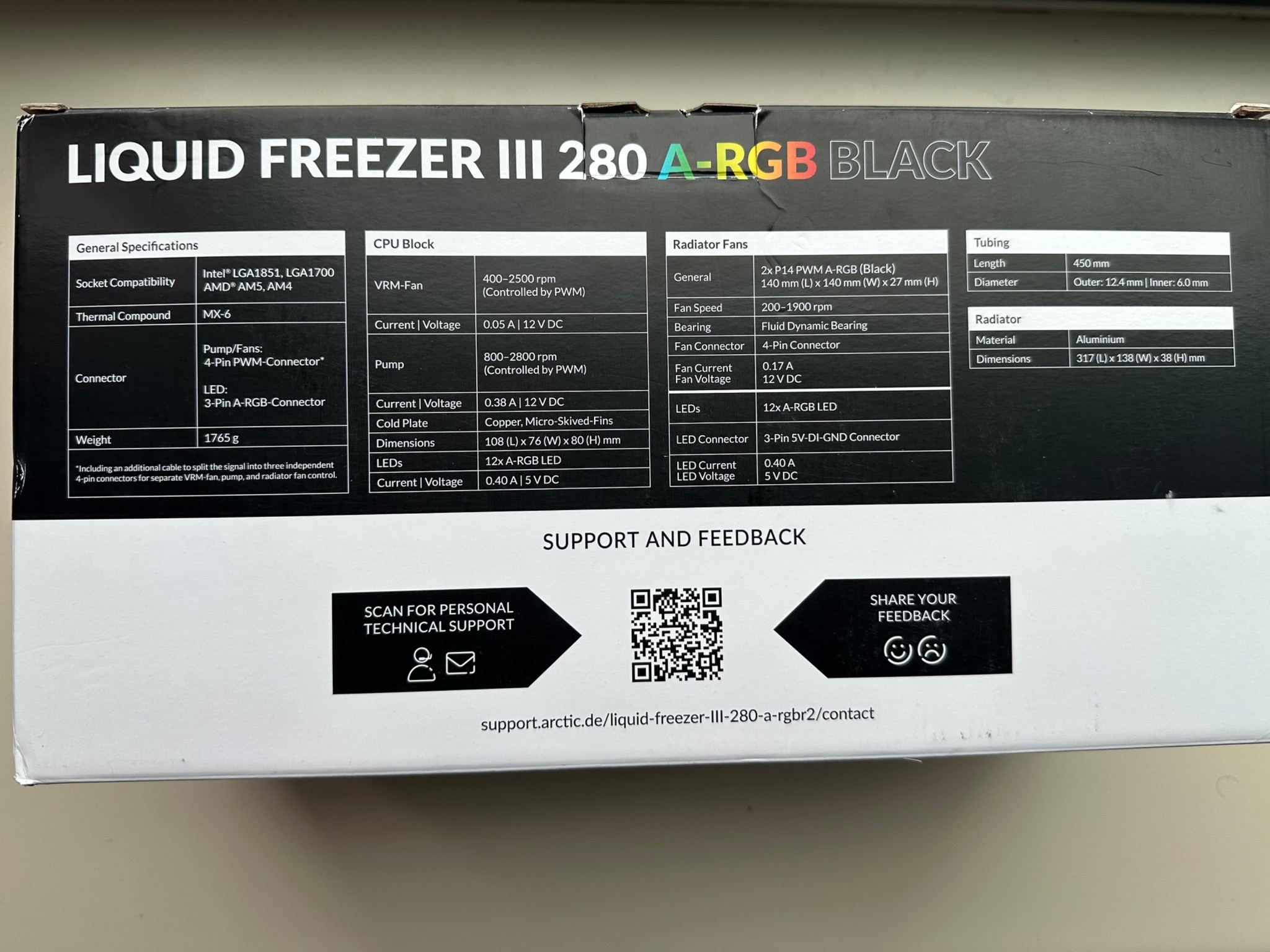 Arctic Liquid Freezer III 280mm A-RGB AIO CPU Cooler
