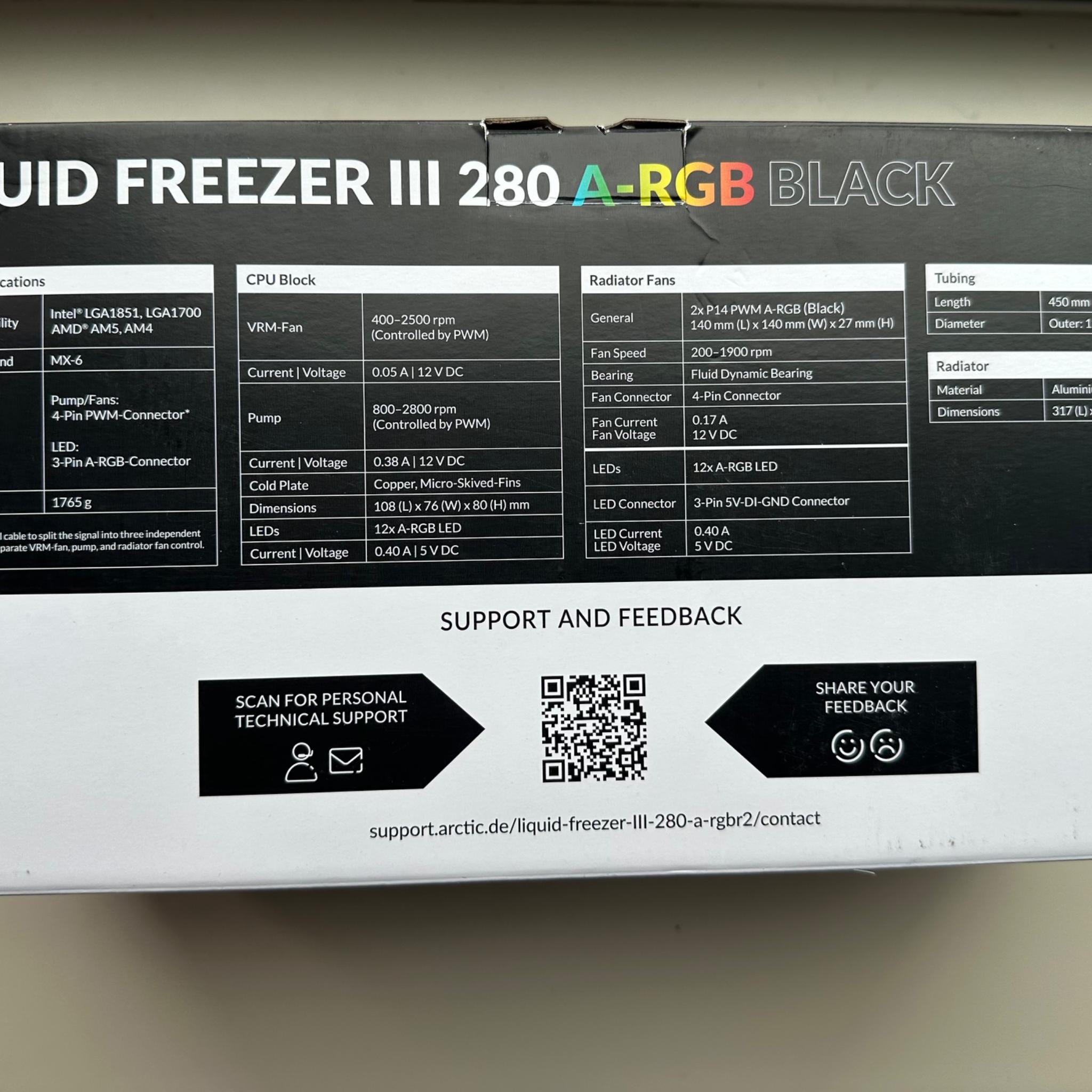 Arctic Liquid Freezer III 280mm A-RGB AIO CPU Cooler