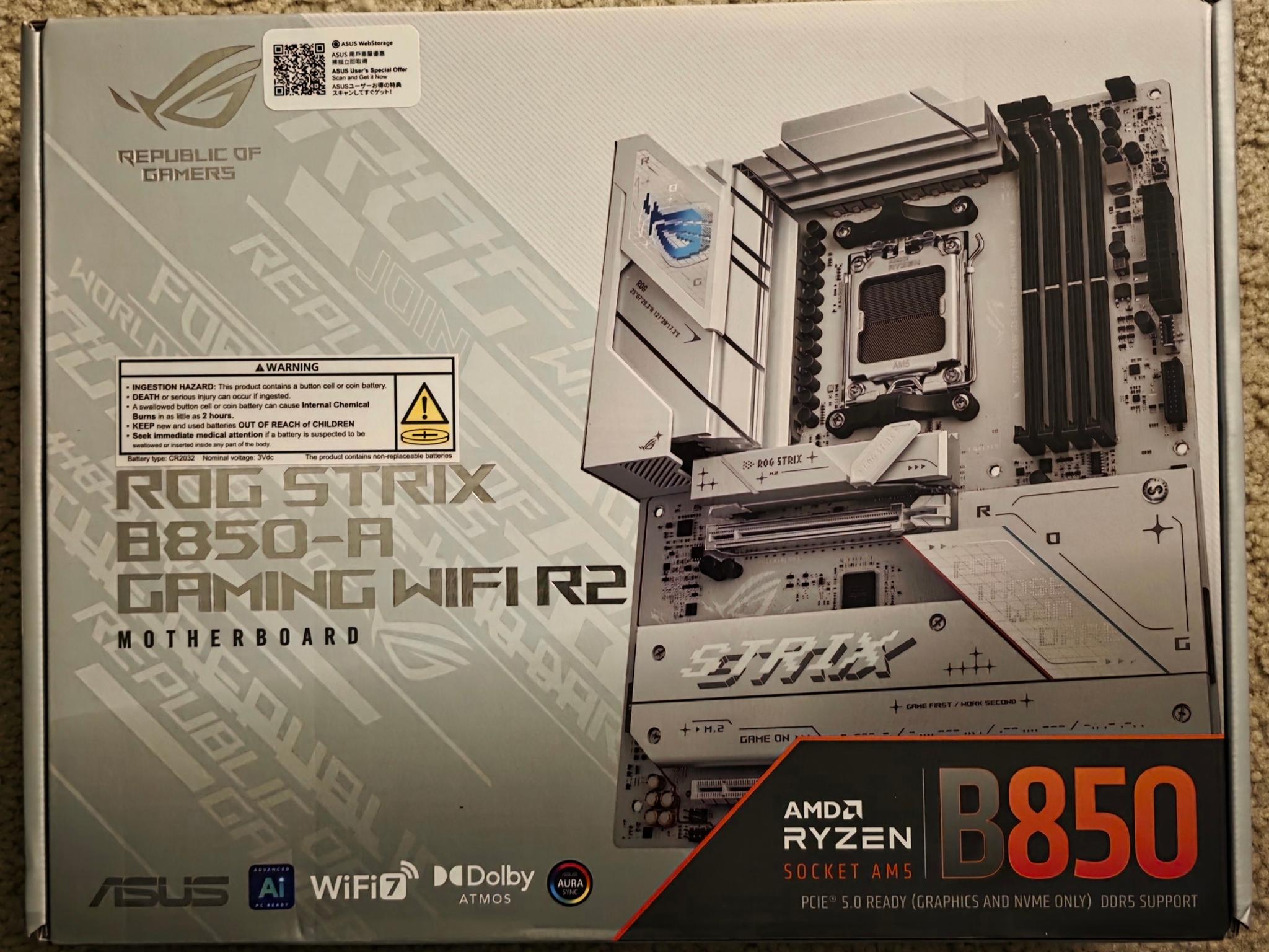 ASUS ROG STRIX B850-A GAMING WIFI R2 AM5 ATX Motherboard Brand New Sealed