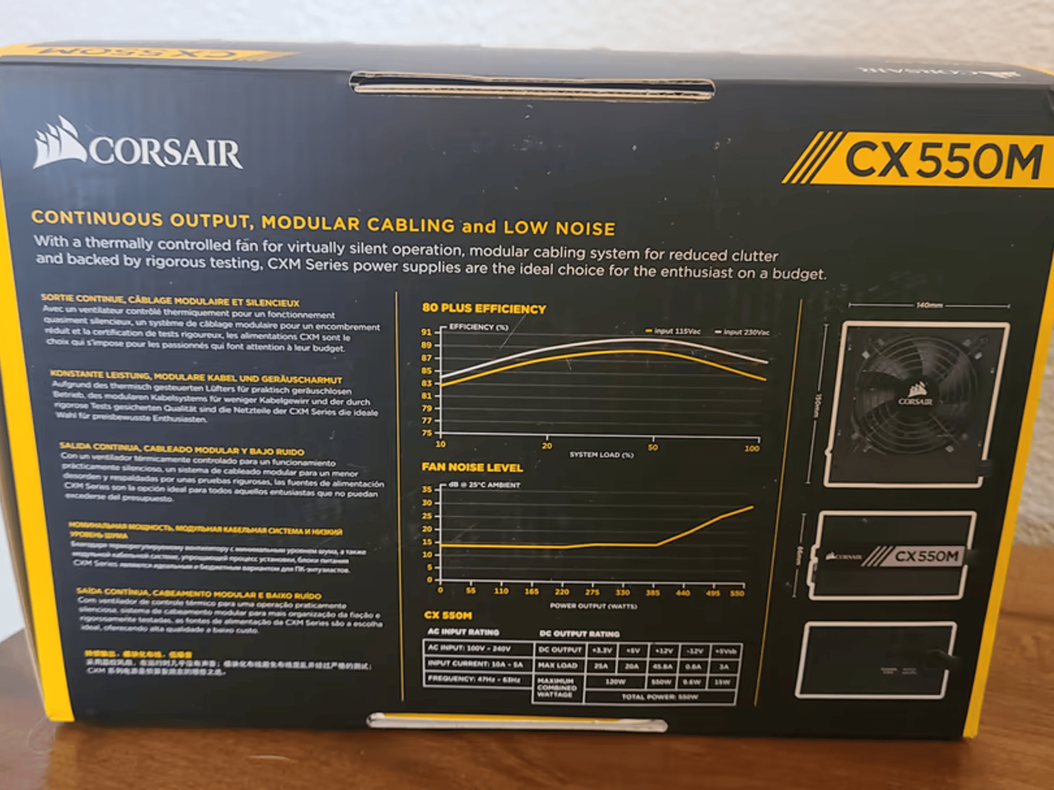 Corsair CX550M 80 plus bronze ATX semi-modular CXM series Power Supply