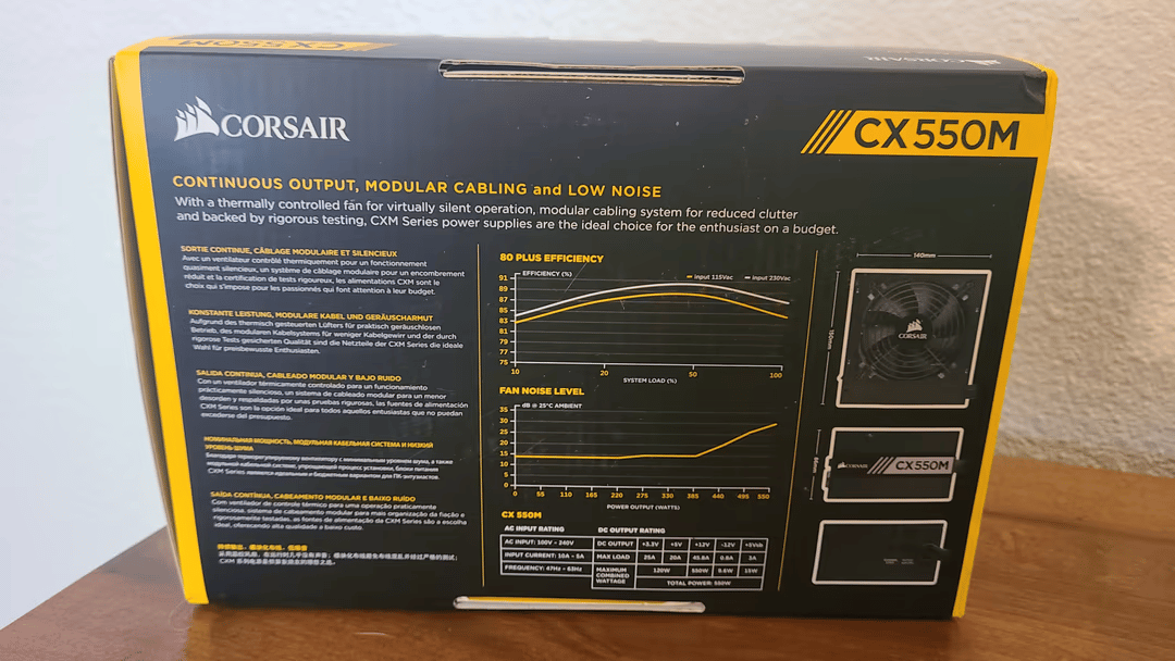 Corsair CX550M 80 plus bronze ATX semi-modular CXM series Power Supply