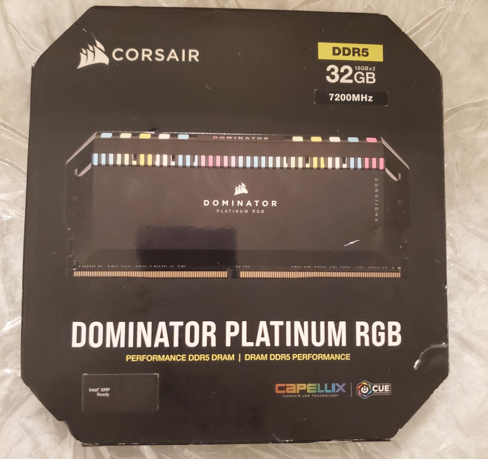 DOMINATOR® PLATINUM RGB 32GB (2x16GB) DDR5 DRAM 7200MT/s CL34