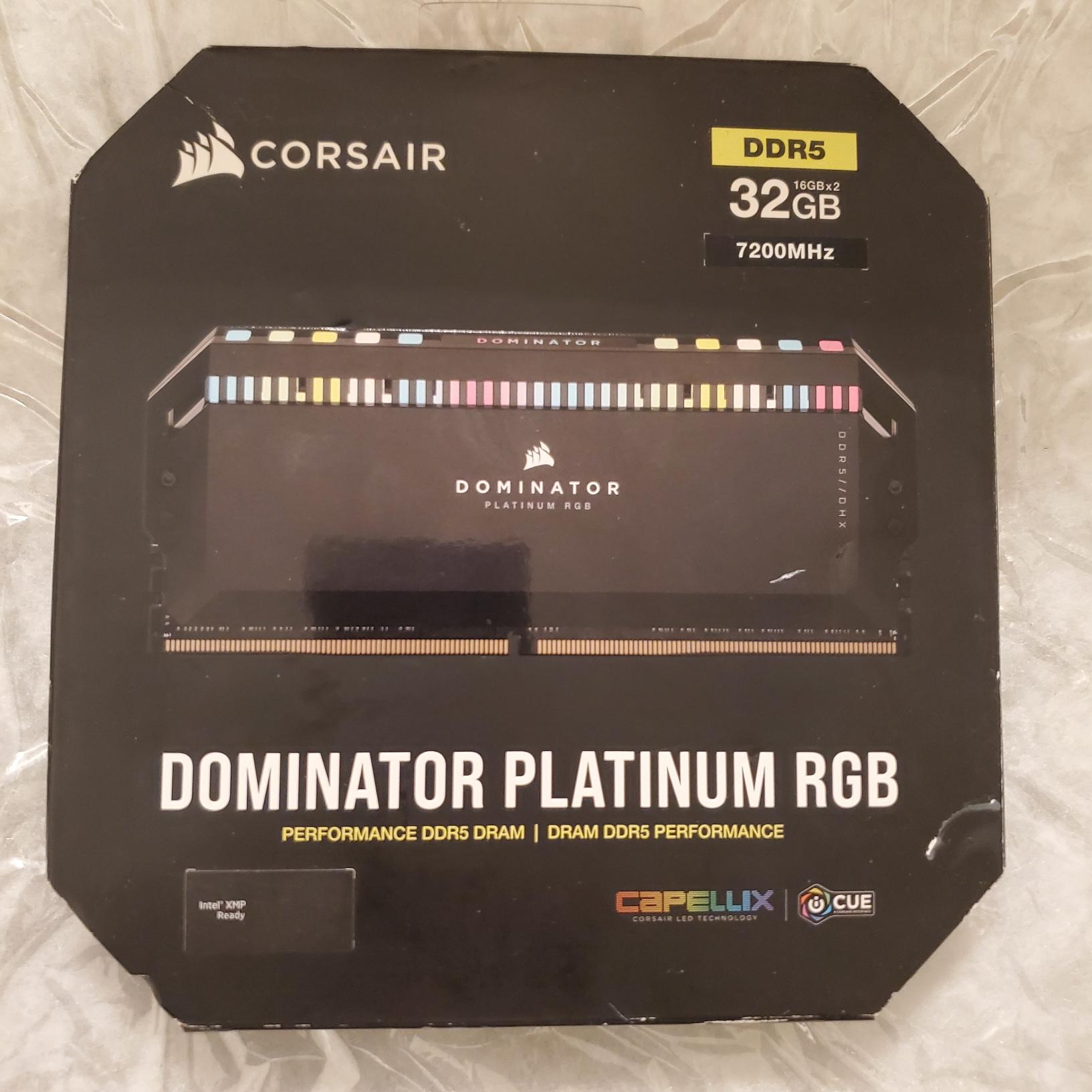 DOMINATOR® PLATINUM RGB 32GB (2x16GB) DDR5 DRAM 7200MT/s CL34