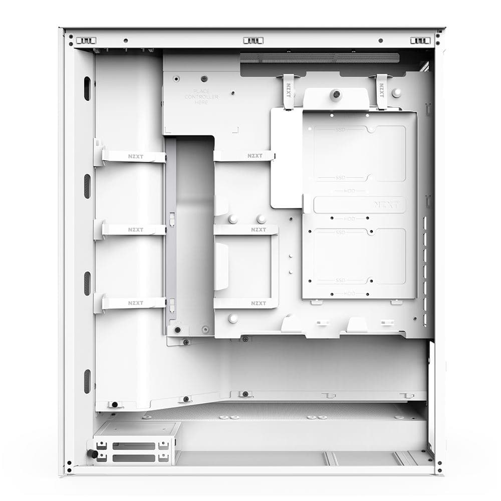NEW NZXT H7 Flow Tempered Glass ATX Mid-Tower Computer Case - White Color