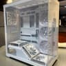 NEW - White Compact Dual-Chamber Mid Tower Airflow Case with Tempered Glass