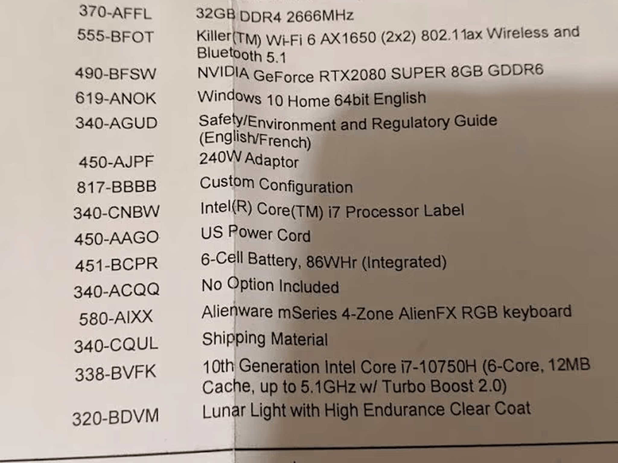BNIB Alienware m15 r3 (2020) i7-10750H, 32GB RAM, RTX 2080 Super, 1.5TB SSD storage, 300Hz/1080p 
