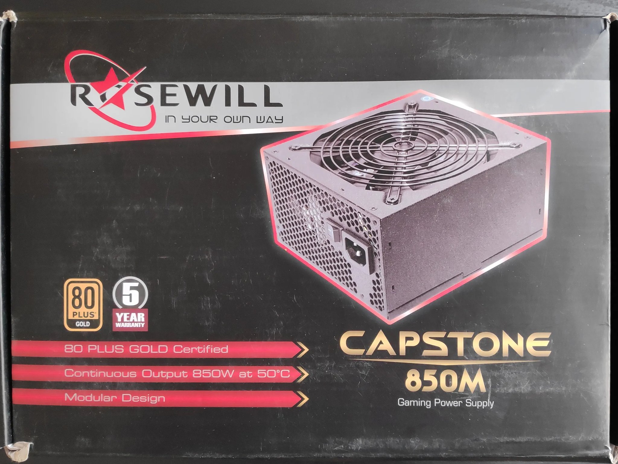 Rosewill Capstone 850M Semi-Modular 80 Plus Gold Power Supply