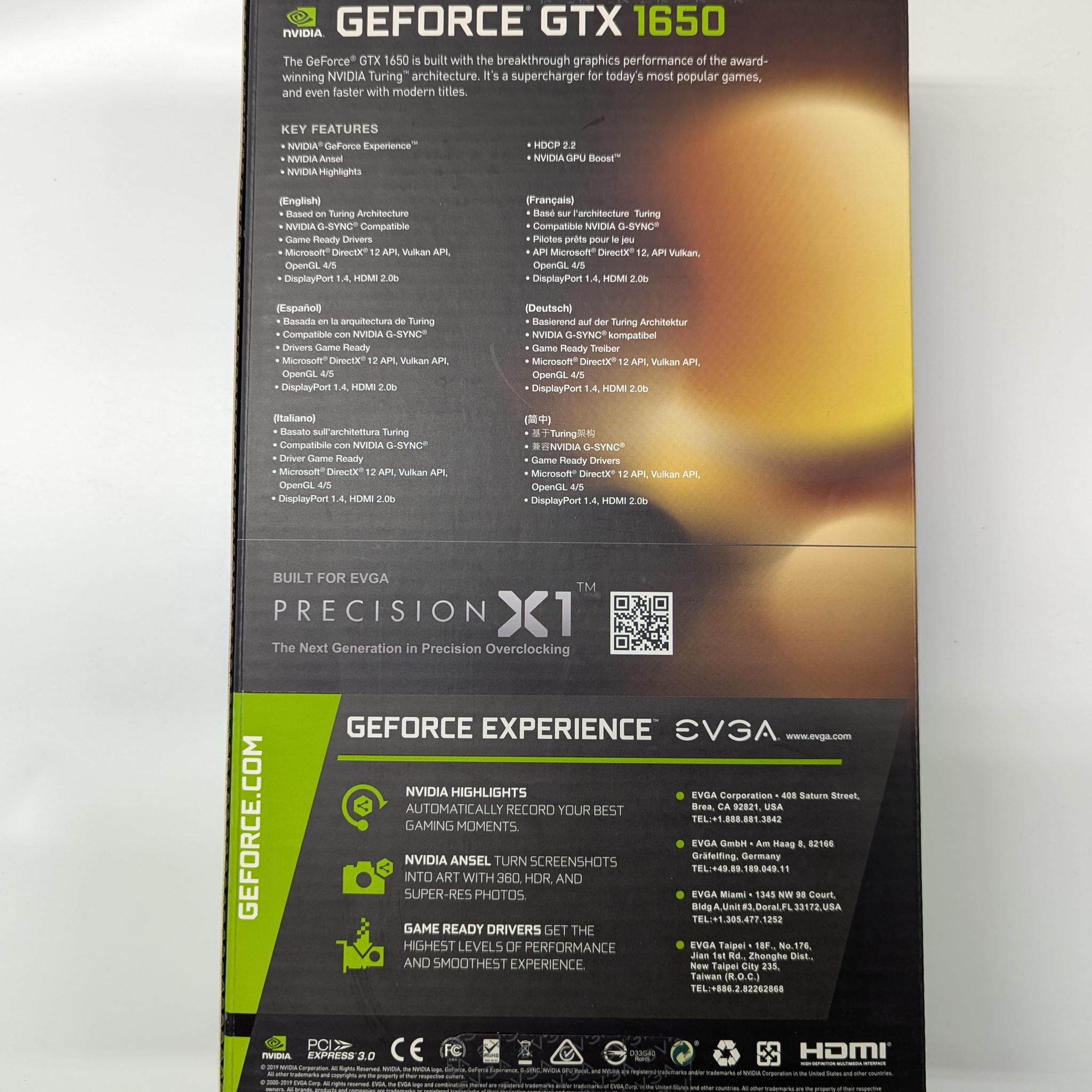 EVGA GeForce GTX 1650 SC ULTRA GAMING, 4GB GDDR5, Dual Fan, Metal Backplate