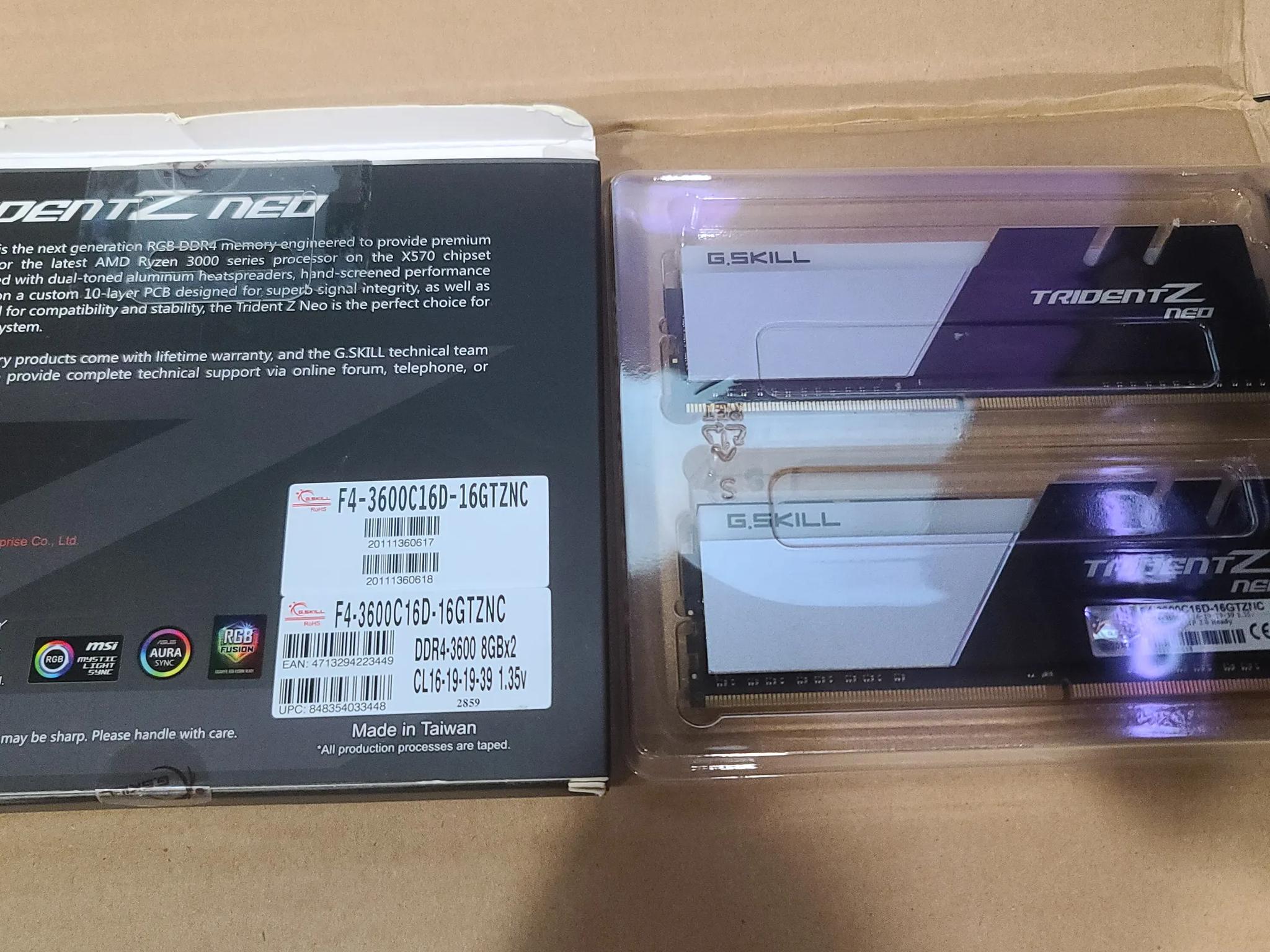 G.Skill Trident Z NEO 16GB (2 x 8GB) DDR4 3600Mhz RAM Memory