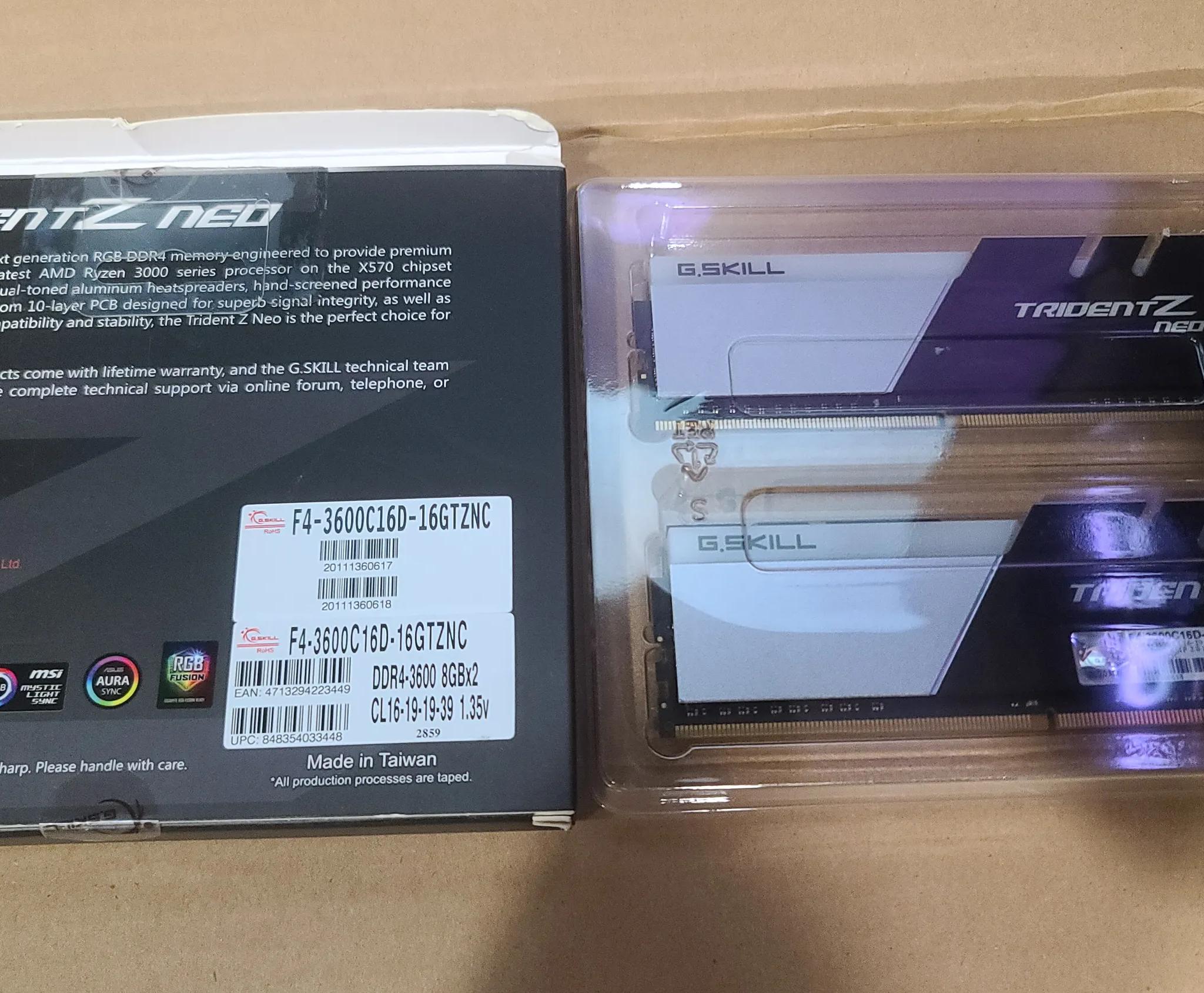G.Skill Trident Z NEO 16GB (2 x 8GB) DDR4 3600Mhz RAM Memory