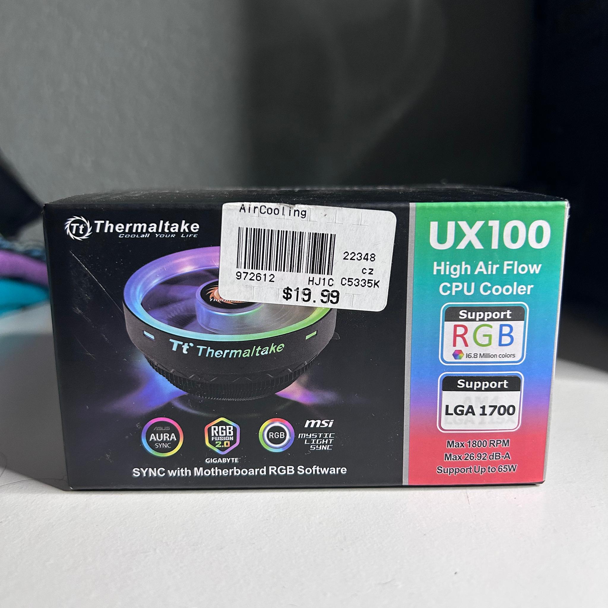 [New] Thermaltake UX100 ARGB Lighting CPU Cooler