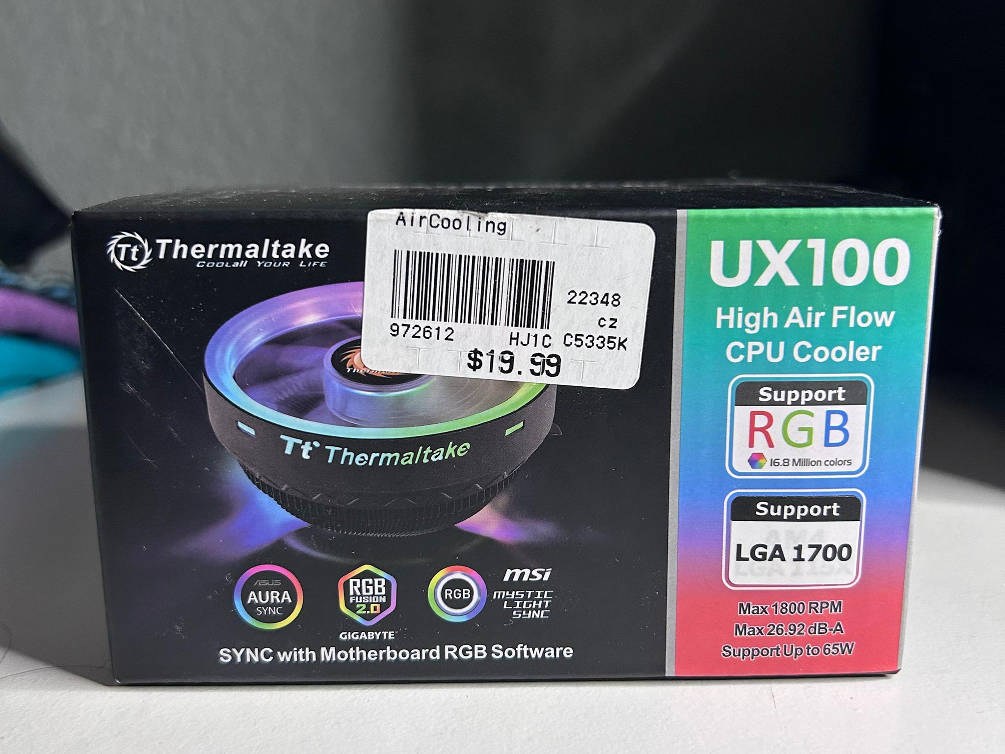 [New] Thermaltake UX100 ARGB Lighting CPU Cooler