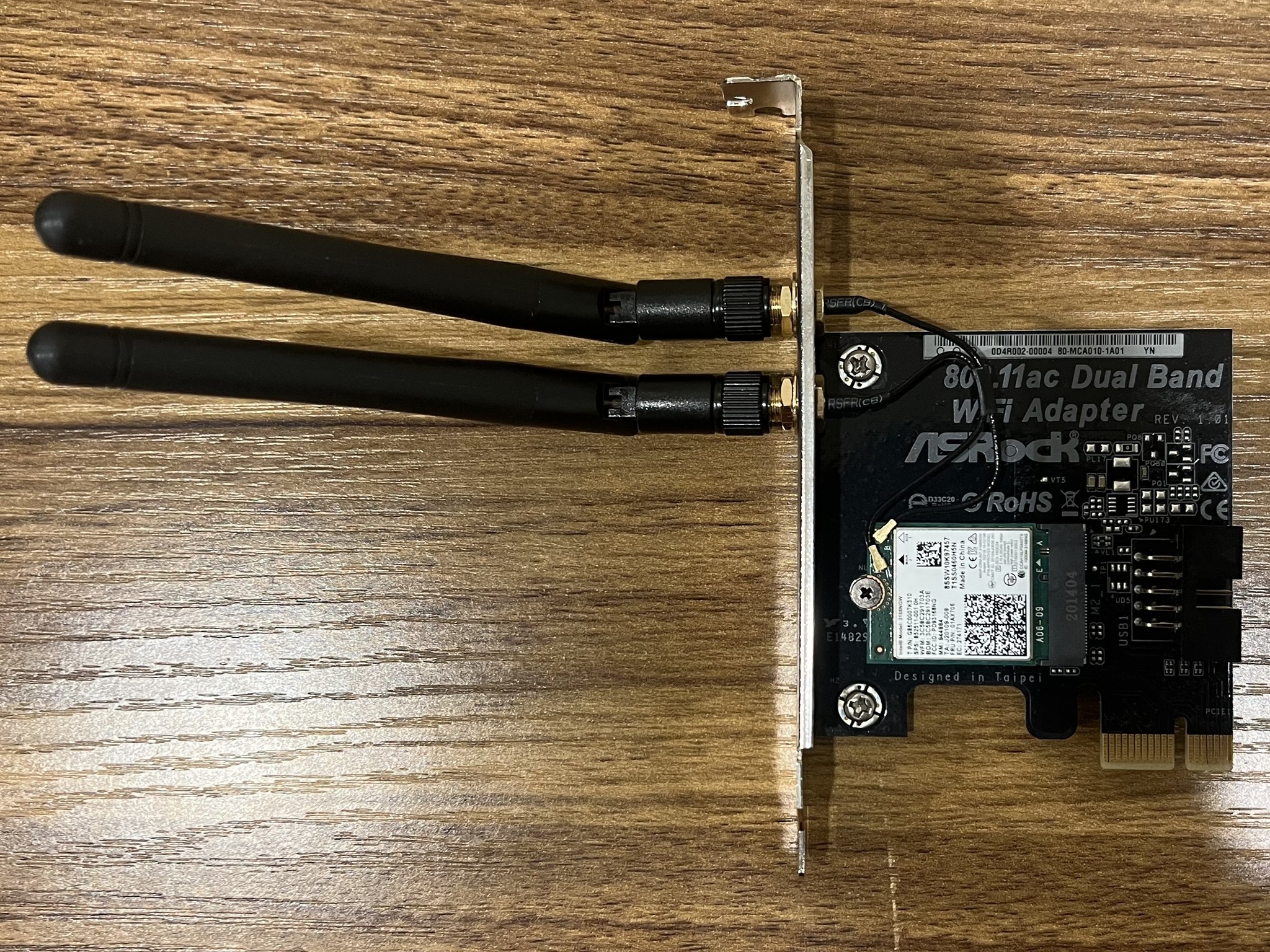 ASRock PCIe Wi-Fi 5 and Bluetooth 4.2 Expansion Card