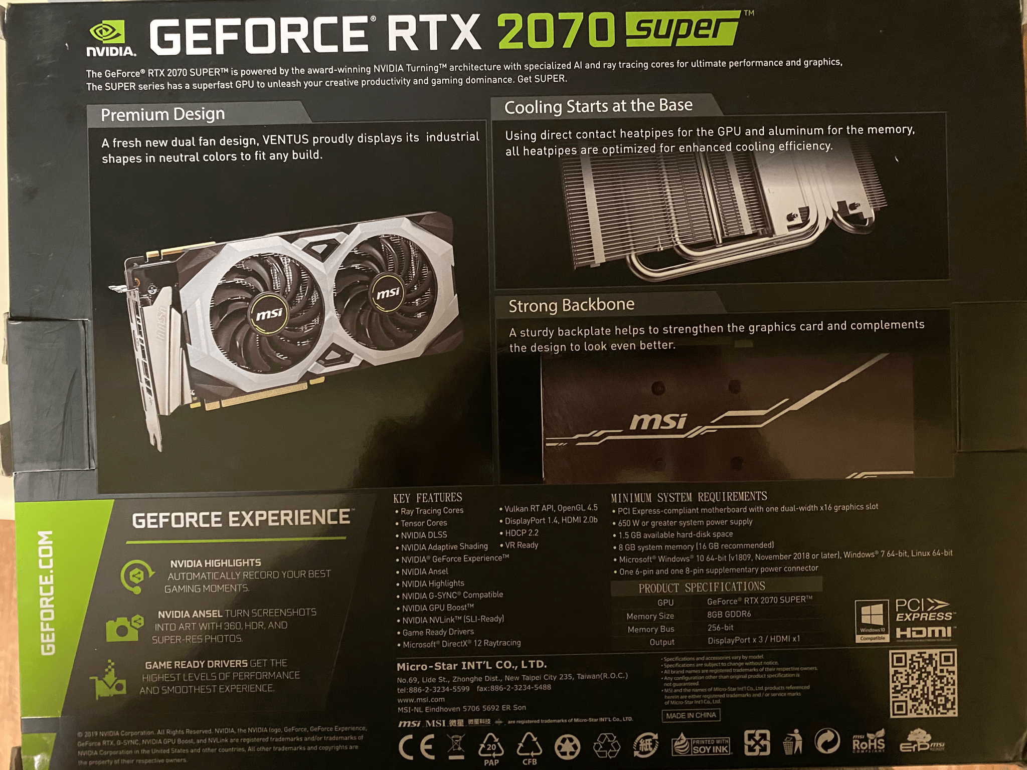 MSI RTX 2070 Super 8GB Ventus GP OC 