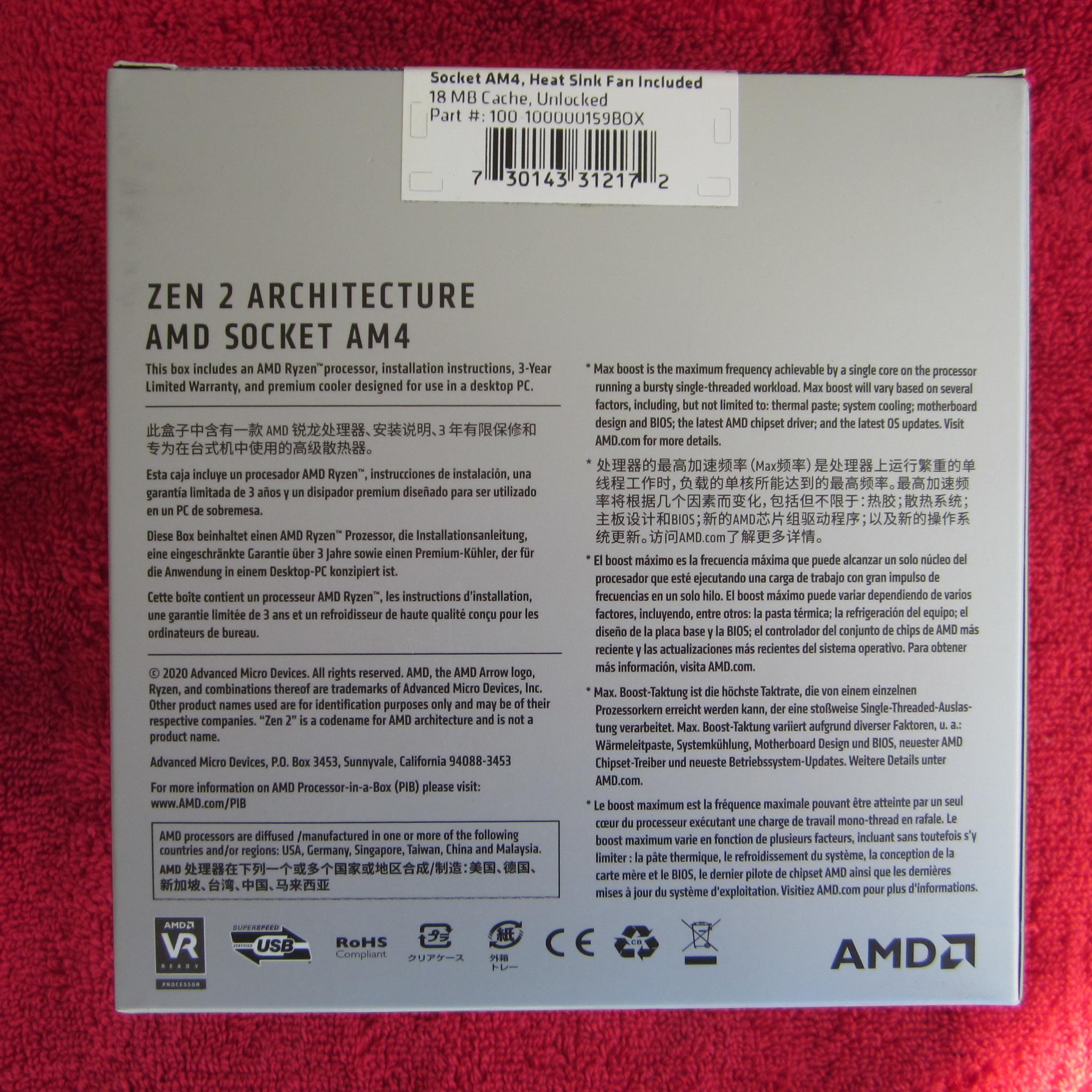 NEW! AMD Ryzen 3 3300X Processor (100-100000159BOX)