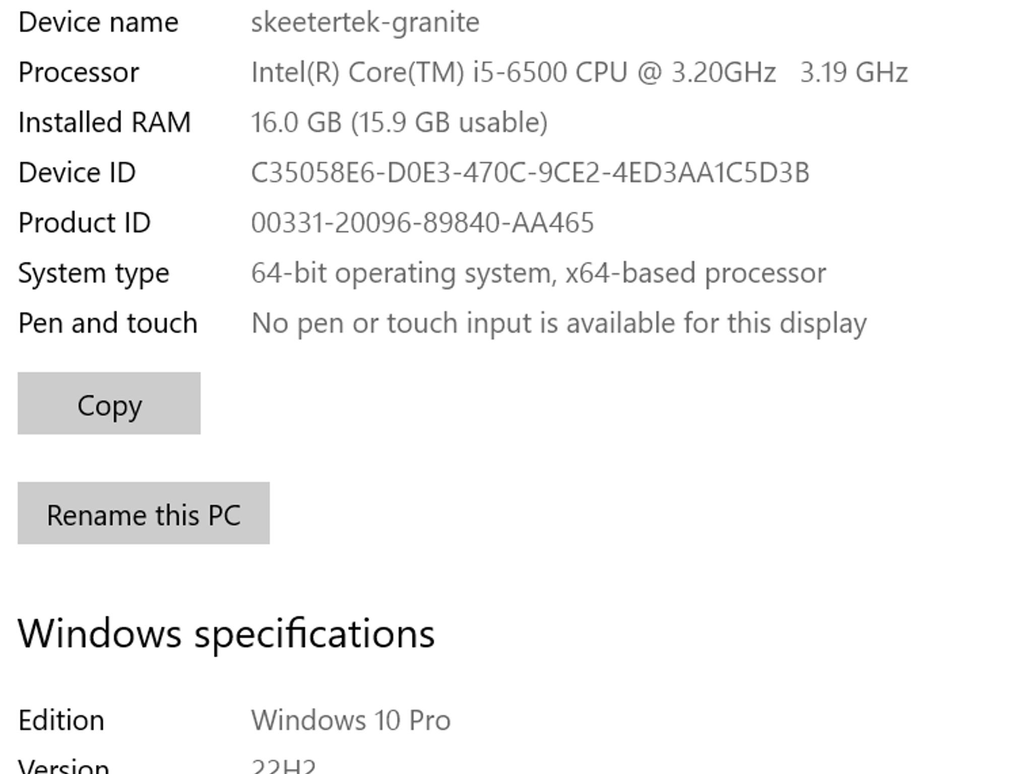 st Granite-ProDsk600 G2 SFF GT 1030 1TB SSD i5-6500 16GB DVD R/W WiFi