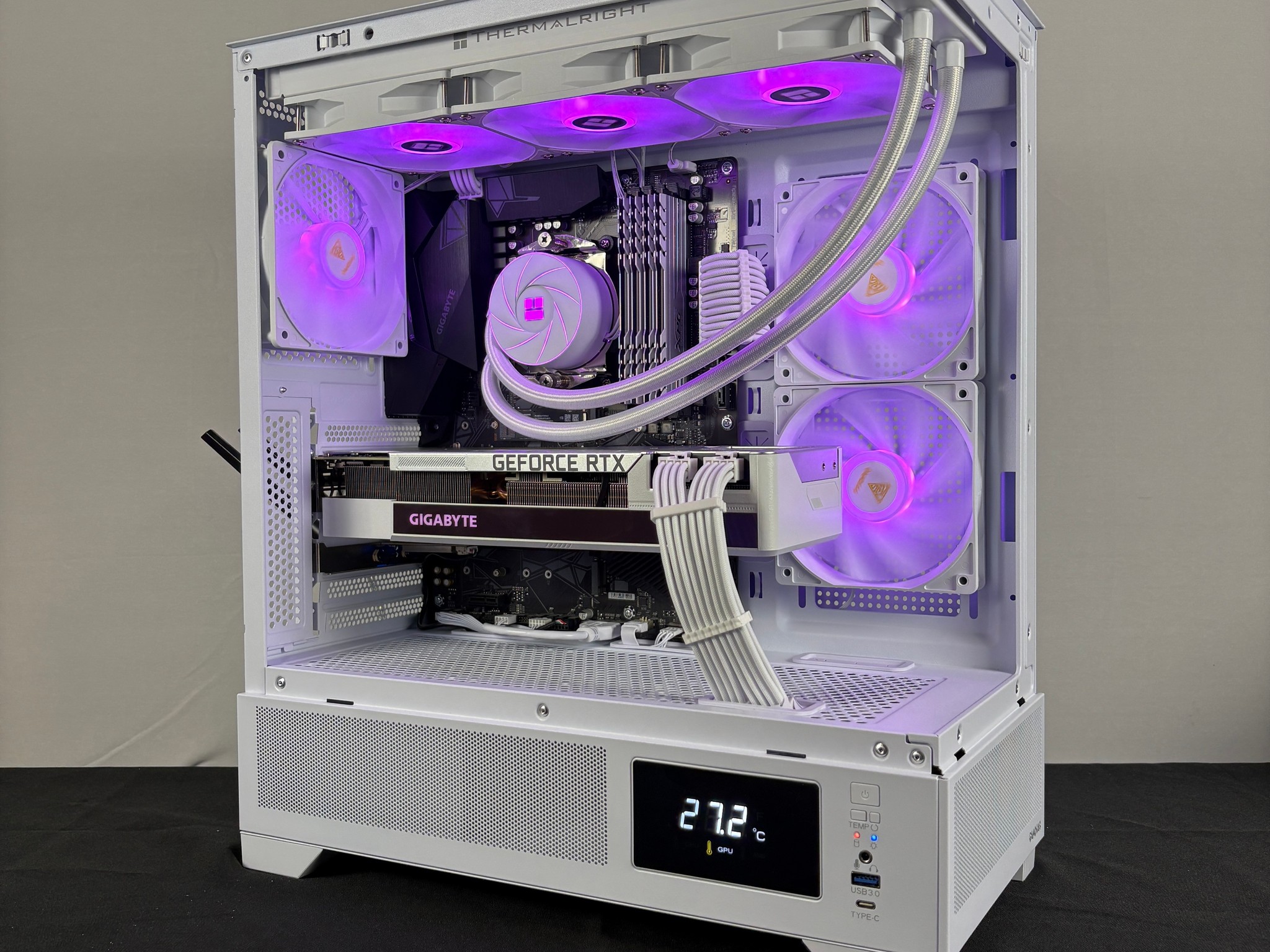 🤍 RTX 3080 + Ryzen 7 5800X Gaming/Streaming PC | 32GB DDR4 | Temperature LCD 🌡️