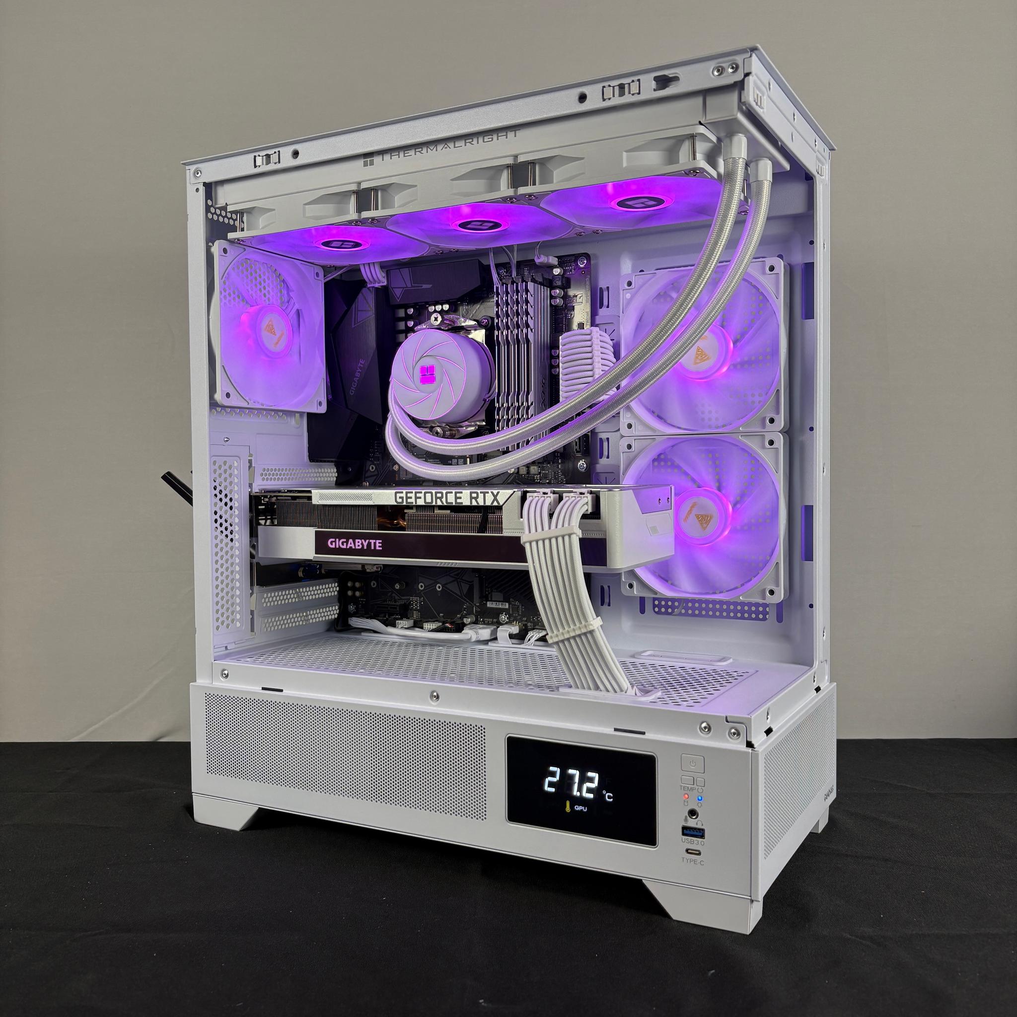 🤍 RTX 3080 + Ryzen 7 5800X Gaming/Streaming PC | 32GB DDR4 | Temperature LCD 🌡️