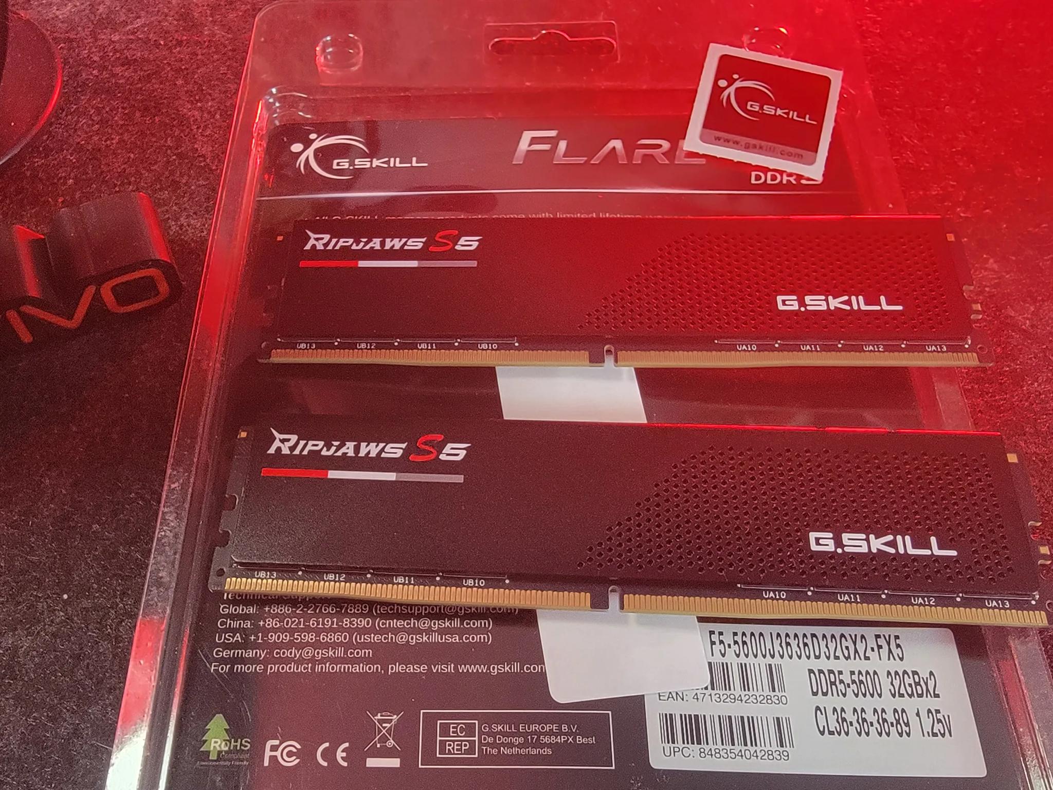 G.Skill Ripjaws S5 DDR5-5600 CL30-36-36-89 64GB (2x32GB)