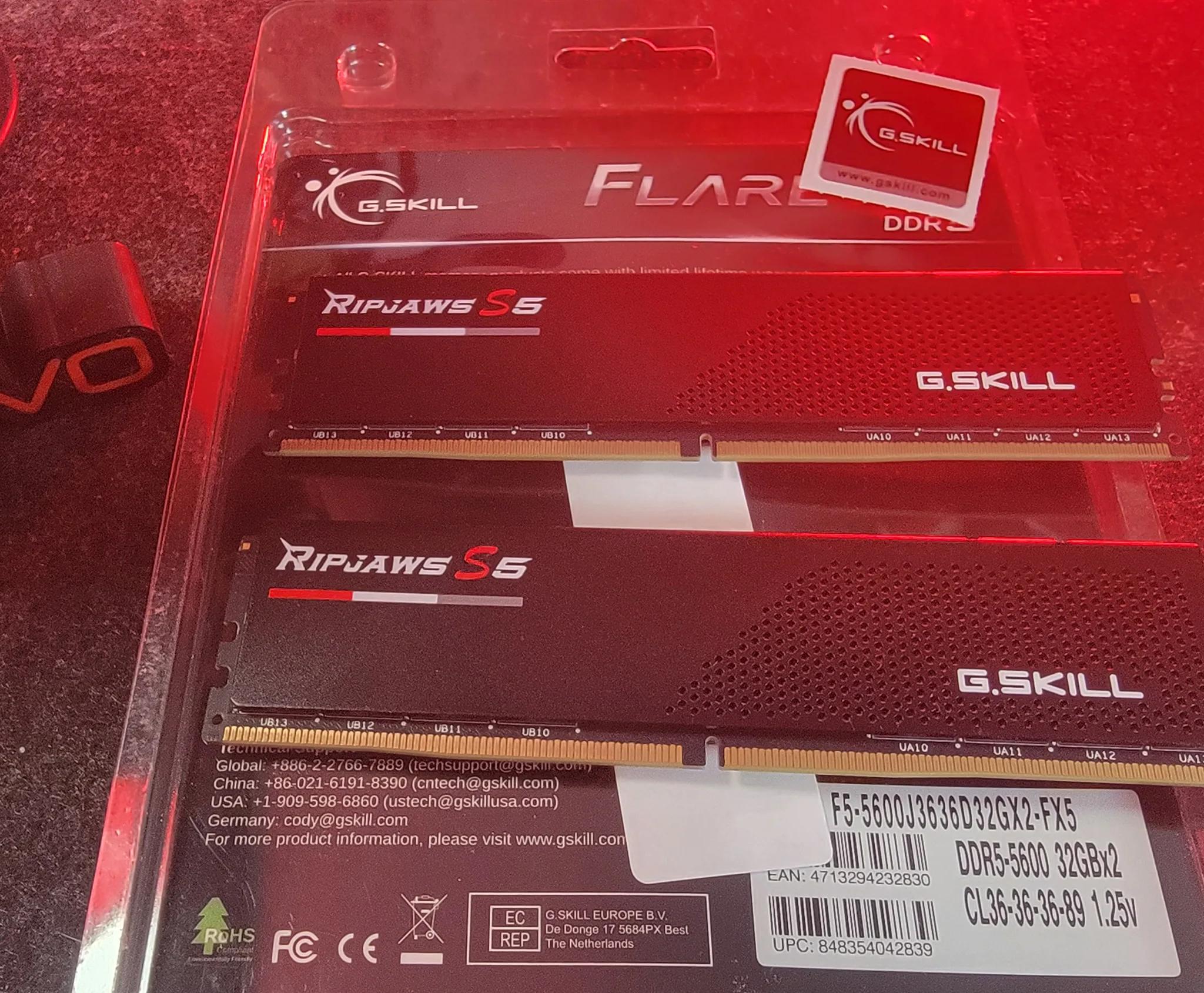 G.Skill Ripjaws S5 DDR5-5600 CL30-36-36-89 64GB (2x32GB)