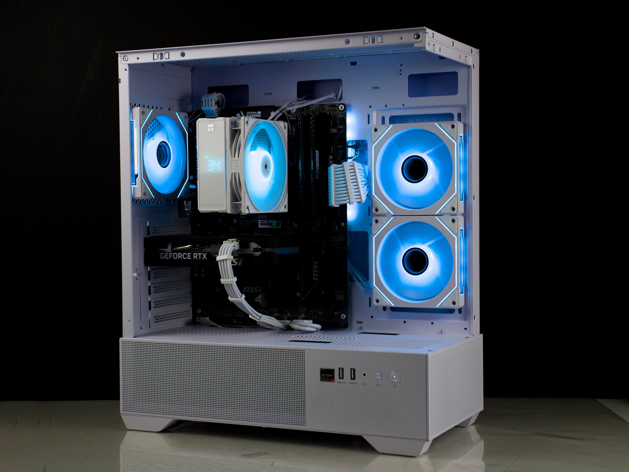 ⚪🔵  Gaming PC - RTX 5060 - Ryzen 5 5600XT - 32GB Ram - 1TB NVMe SSD - Digital Display 🔵⚪