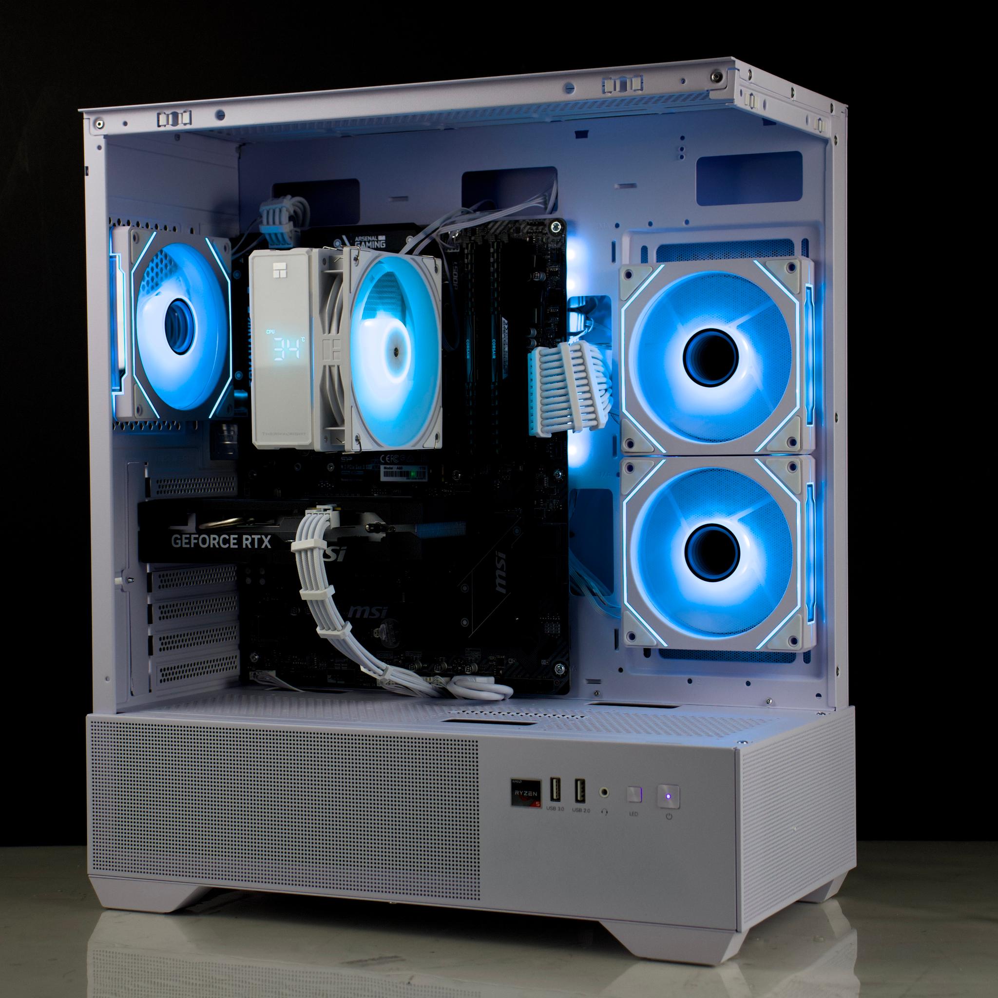 ⚪🔵  Gaming PC - RTX 5060 - Ryzen 5 5600XT - 32GB Ram - 1TB NVMe SSD - Digital Display 🔵⚪