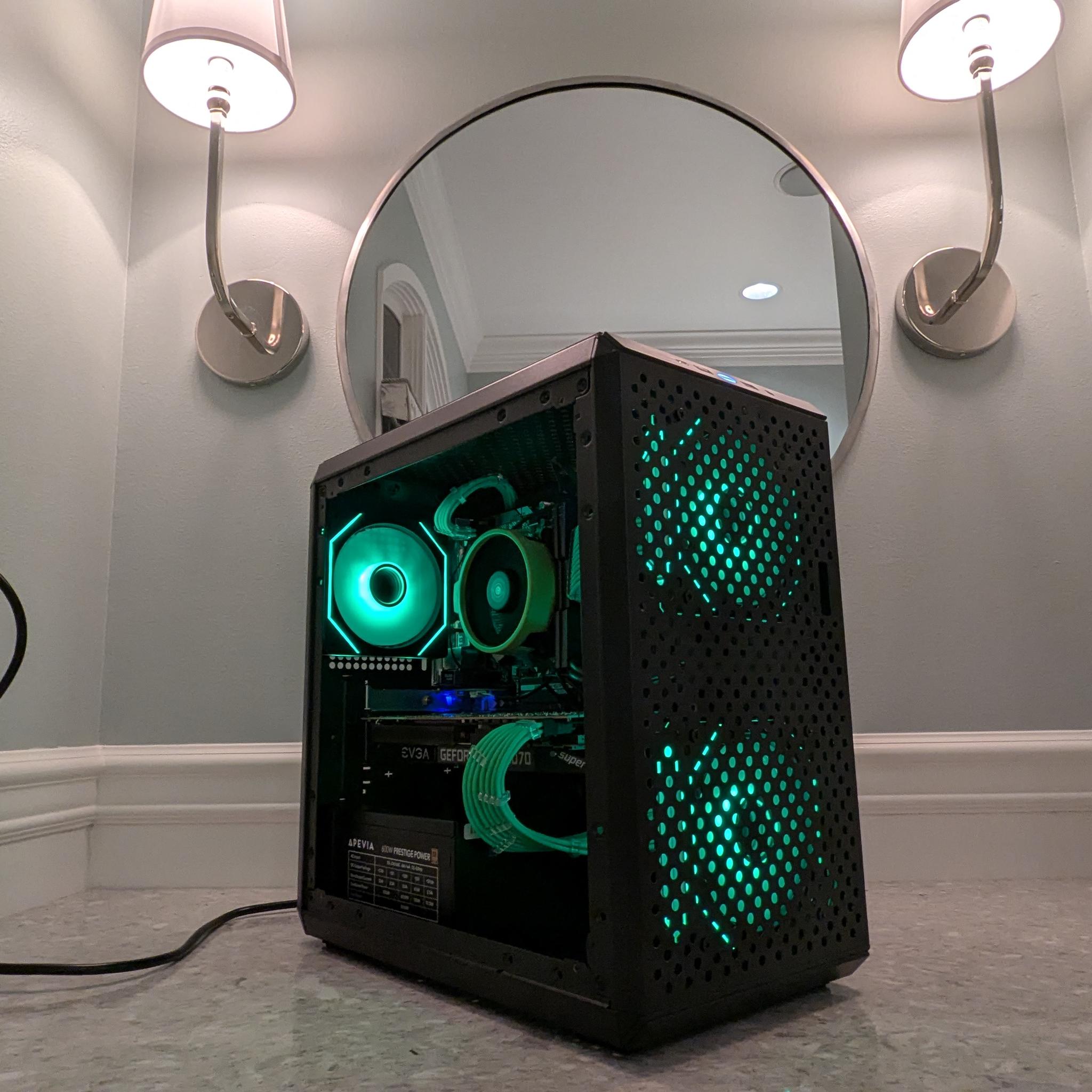Green, Budget, m-atx, 1080p custom PC |RTX 2070 Super|Ryzen 5 3600|16GB DDR4 3200|1TB SSD| WiFi 6|🔥🔥