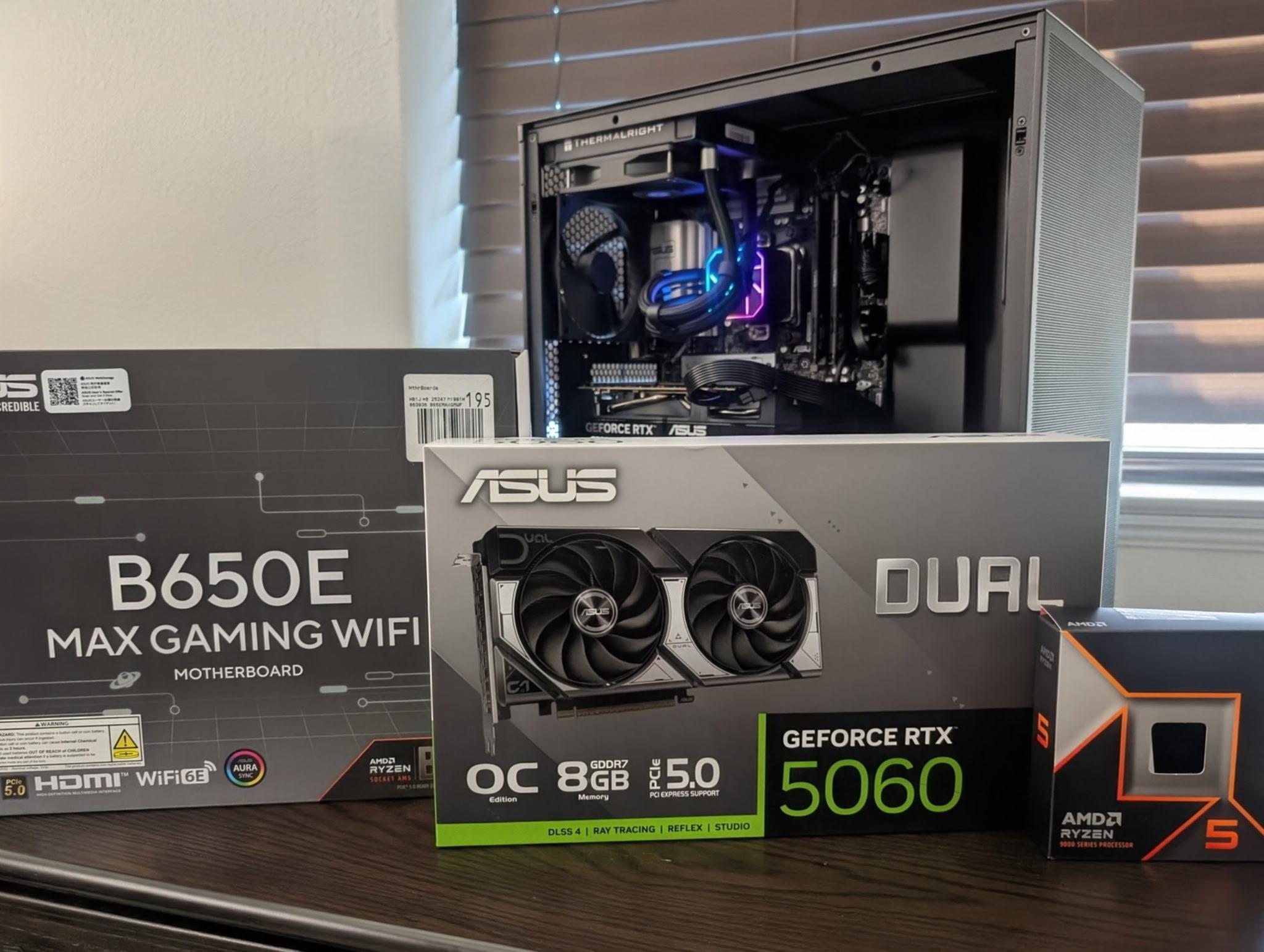 Ryzen 5 9600X | ASUS RTX 5060 | 32GB DDR5 | 1TB NVMe SSD | Wifi | Windows 11 Home |  Gaming PC