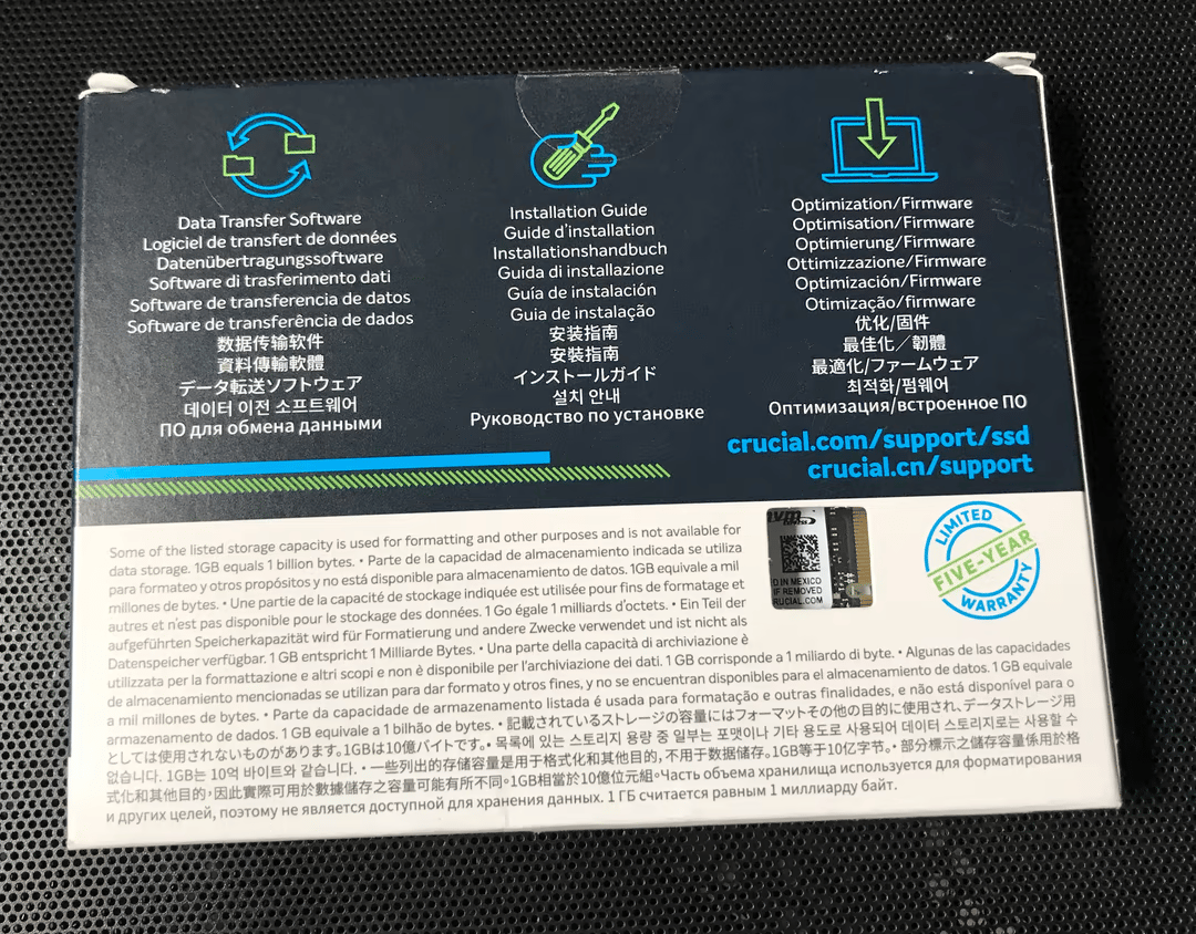 Crucial P2 M.2 NVME SSD 500GB