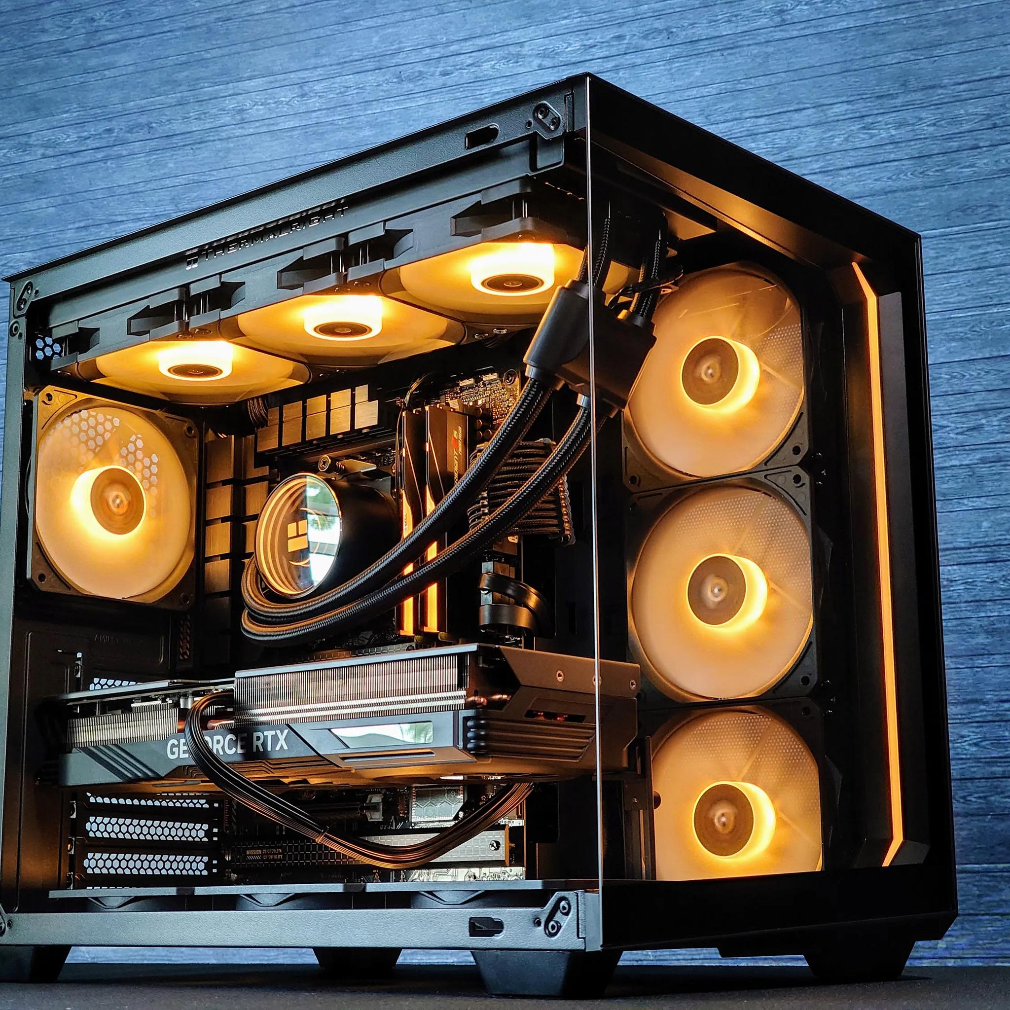 🌃🦇The Dark Knight 🦇Liquid Cooled Gaming PC🦇Nvidia RTX 4070 Ti 12GB🦇AMD Ryzen 7 7700🦇32GB DDR5