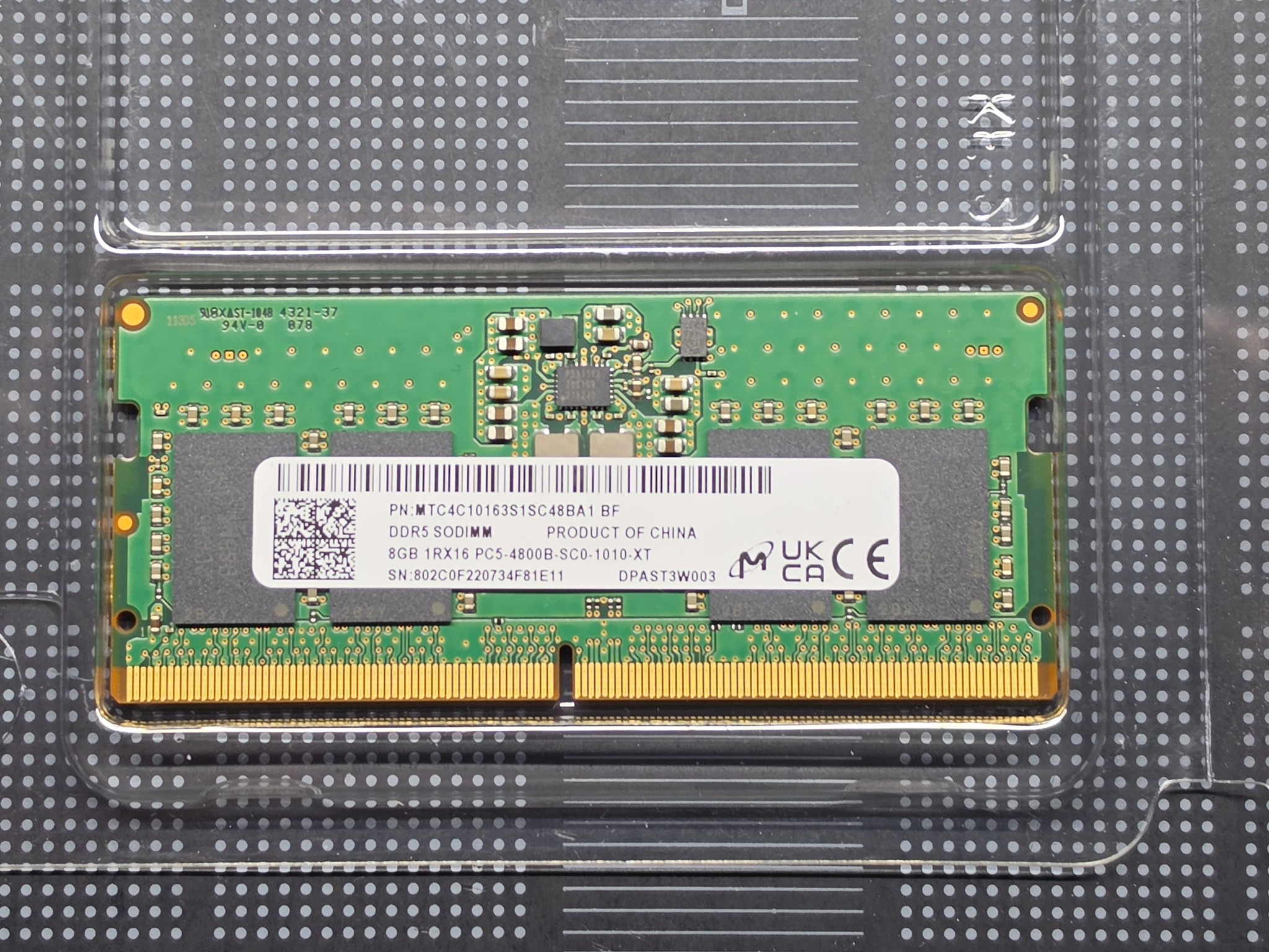 Micron SODIMM 8GB PC5 DDR5-4800