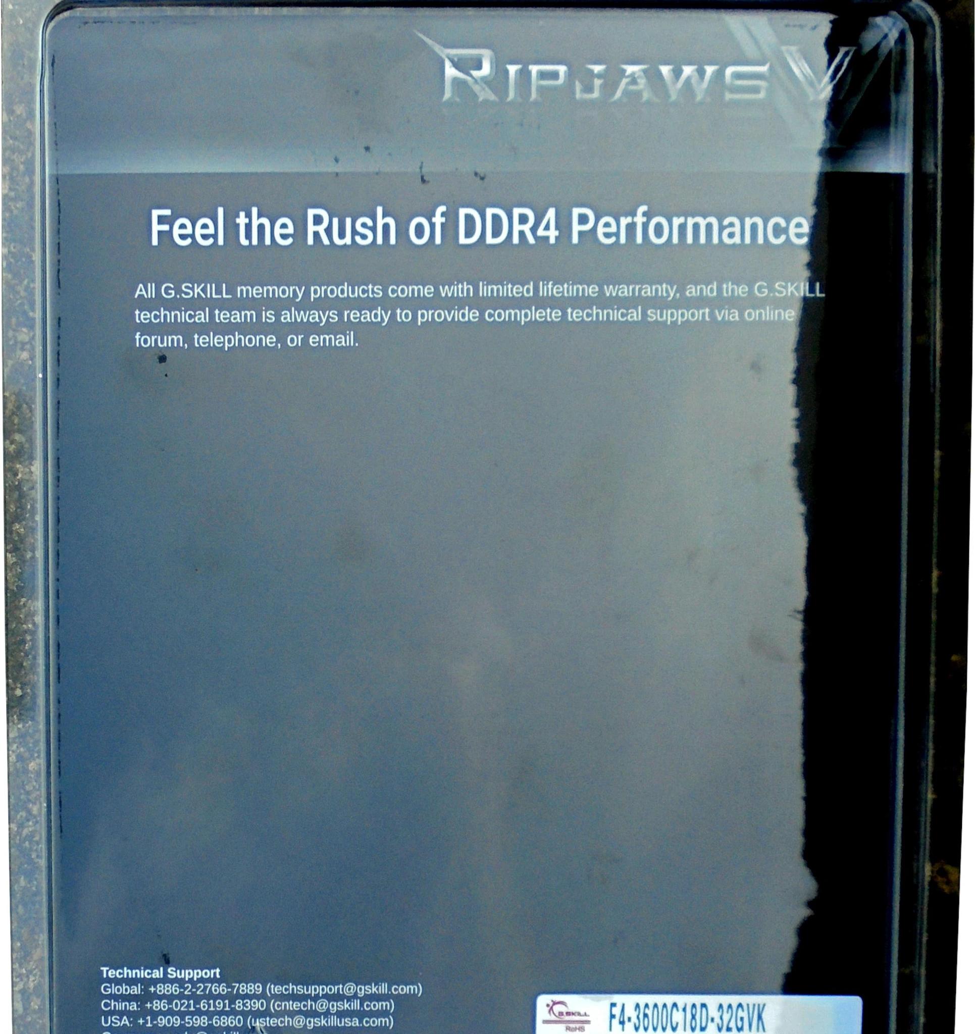 G.Skill Ripjaws DDR4-3600 32GB (16Gx2) F4-3600C18D-32GVK