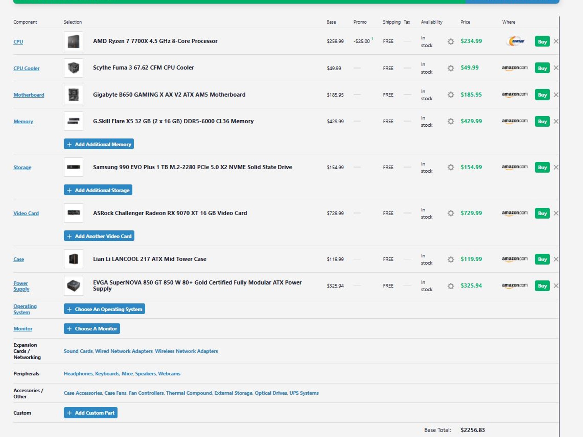 7700x+9070XT Blackout 1440P/4K Gaming PC
