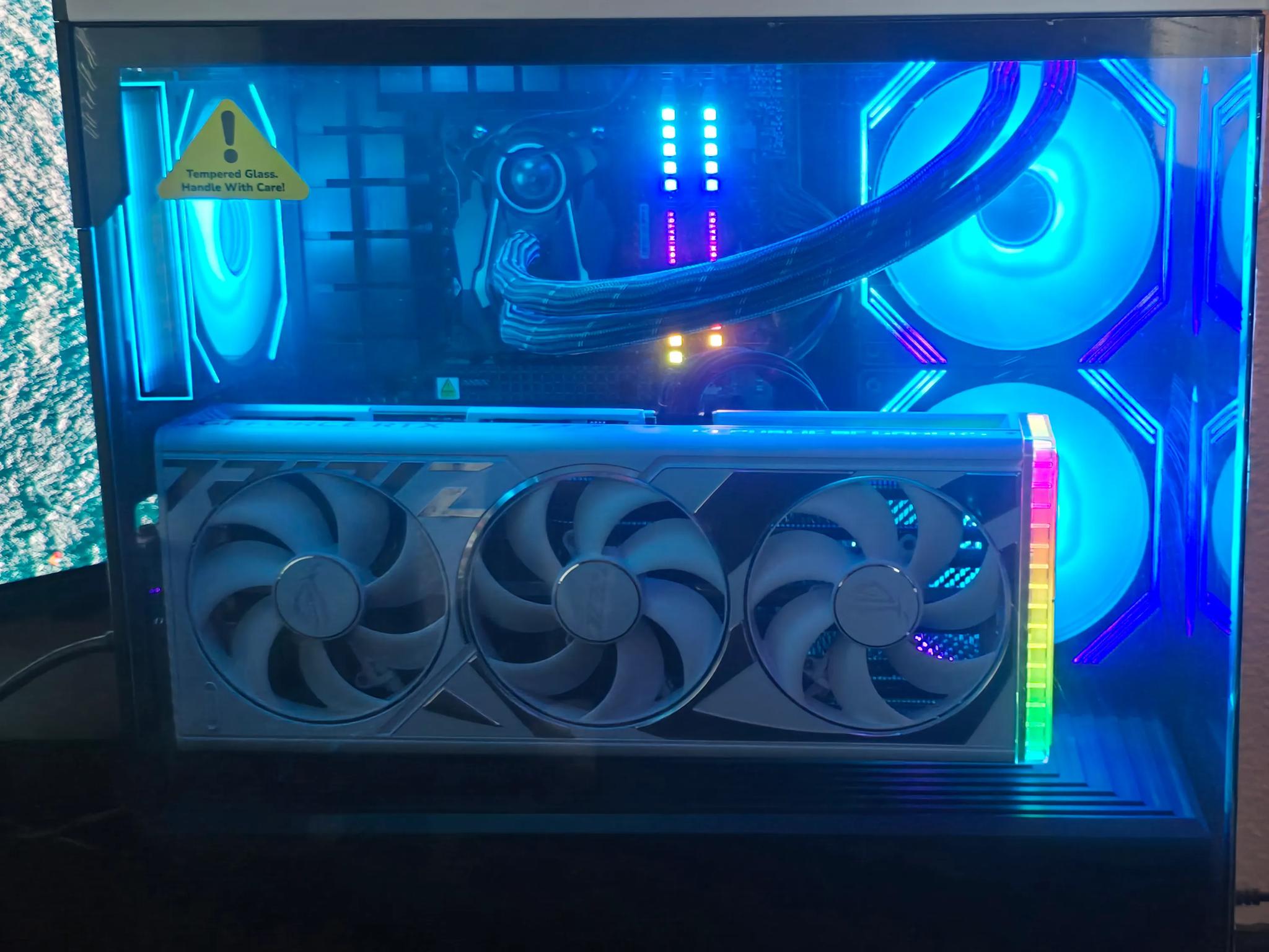 WHITE AND BLACK 4K/1440P POWERFUL GAMING/STREAMING PC:4080, 7800X3D, 2TB 980 PRO, 32GB DOMINATOR RAM