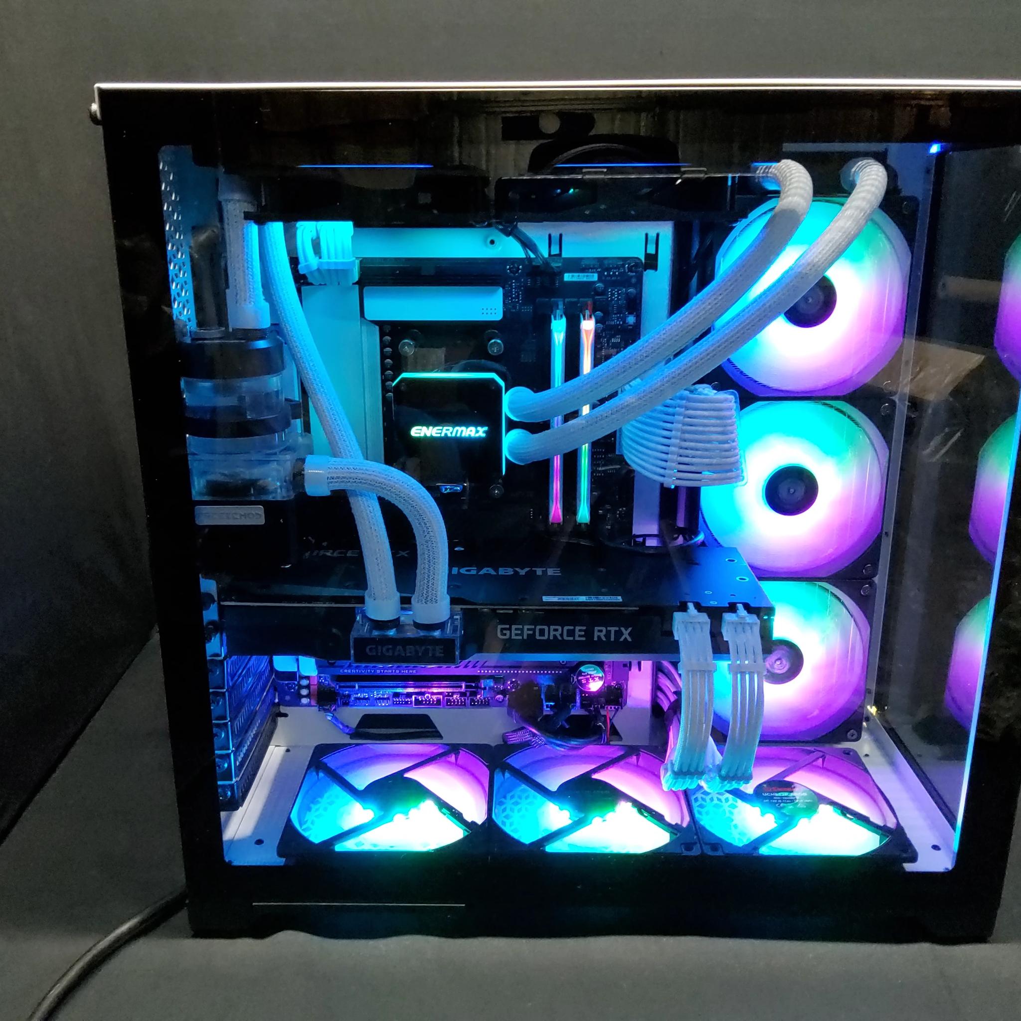 🌊WATERFORCE🌊3080 32GB RYZEN 7 5700X3D 3YR WARRANTY FULL LIQUID COOLING DUAL CHAMBER PHANTEC CASE