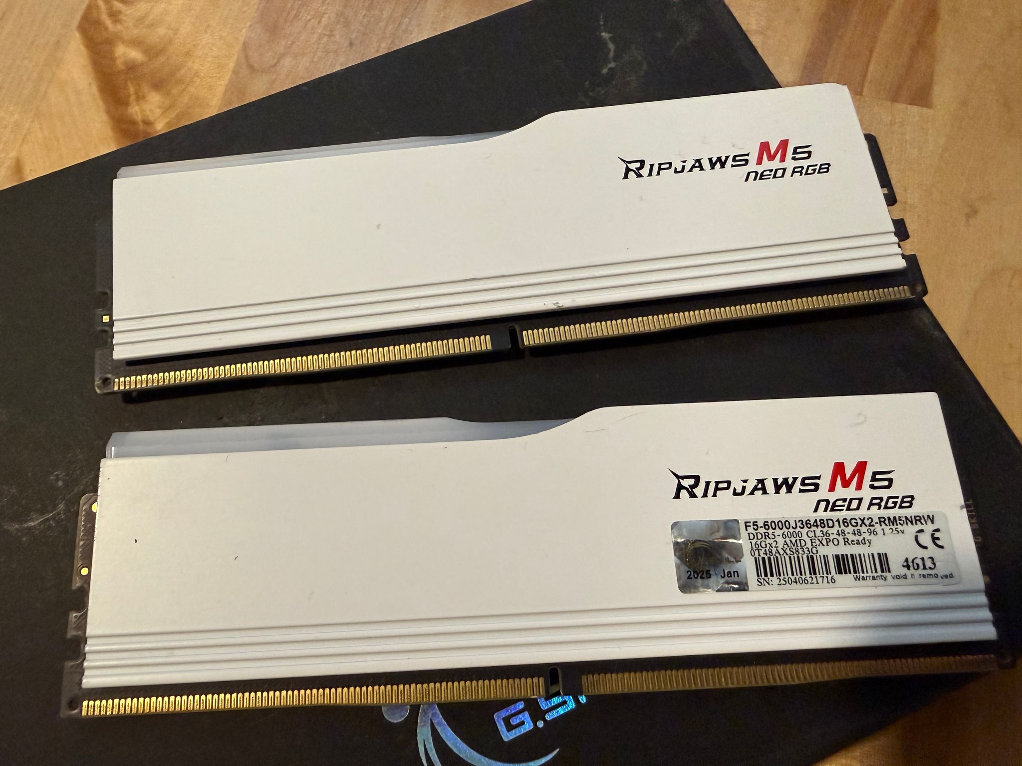 32GB G. Skill RipJaws M5 neo RGB (white) 32GB Kit (16x2) | DDR5 6000 CL36  EXPO/XMP AMD for Ry...