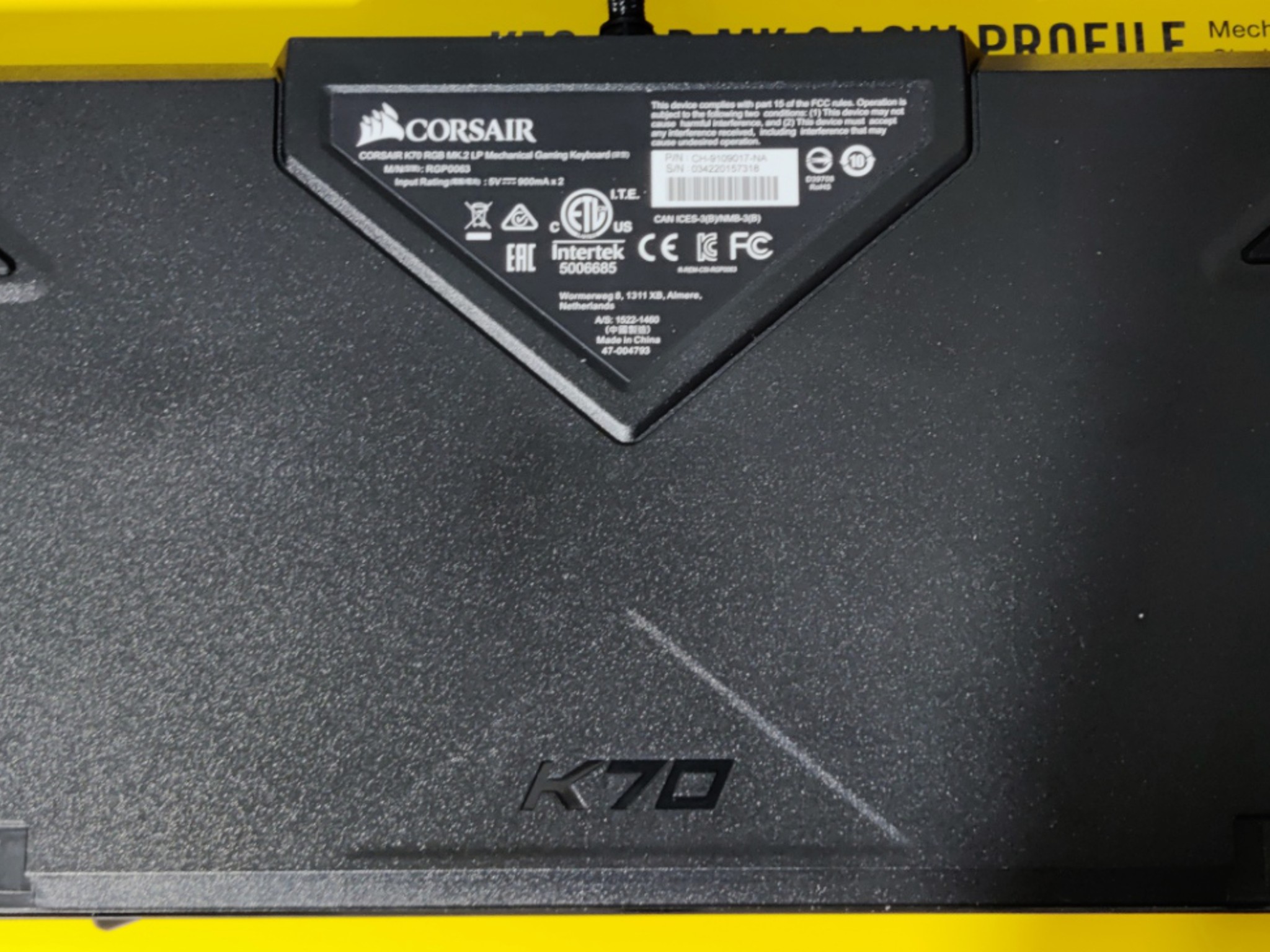 Corsair K70 RGB Dual USB Type-A Port MK.2 Low Profile Wired Gaming Keyboard