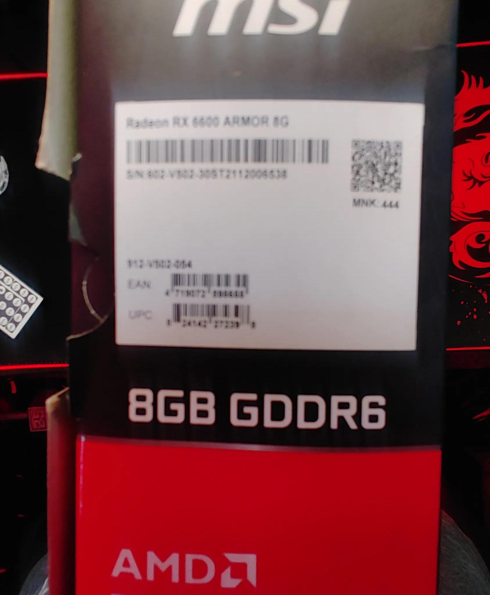 The MSI ARMOR AMD Radeon RX 6600 - 8GB